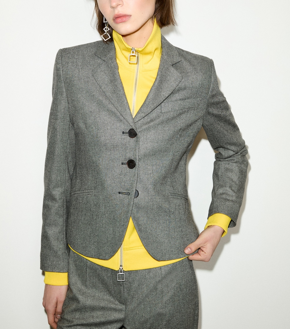 MAX&Co. Womens Button-Up Cropped Jacket Black Image 2