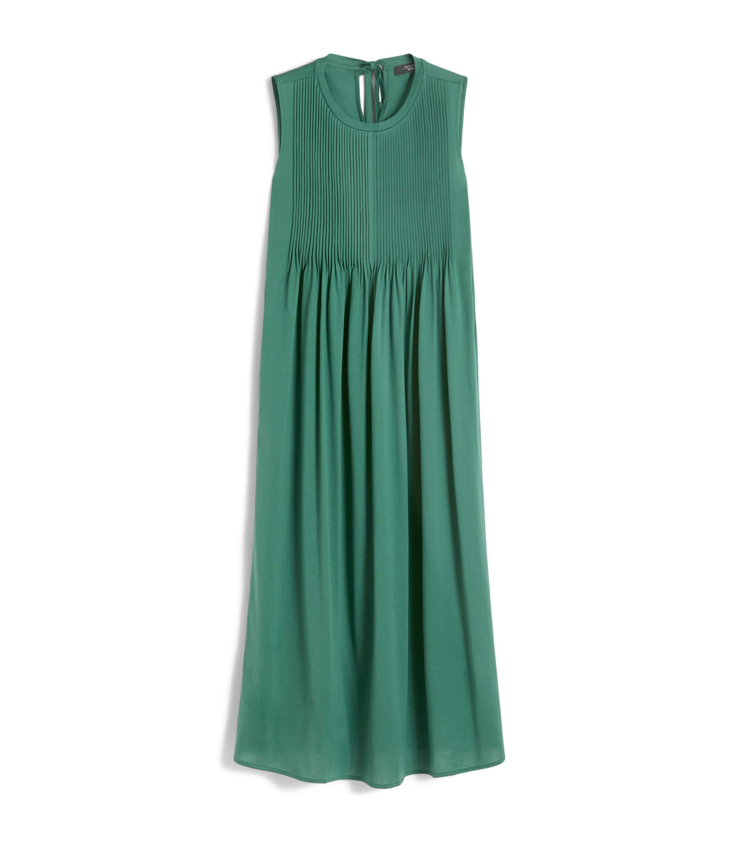 Weekend Max Mara Womens Cotton Pleated Midi Dress Green Image 1