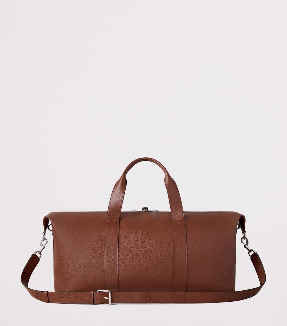 Medium Leather Heritage Clipper Holdall OAK Image 3