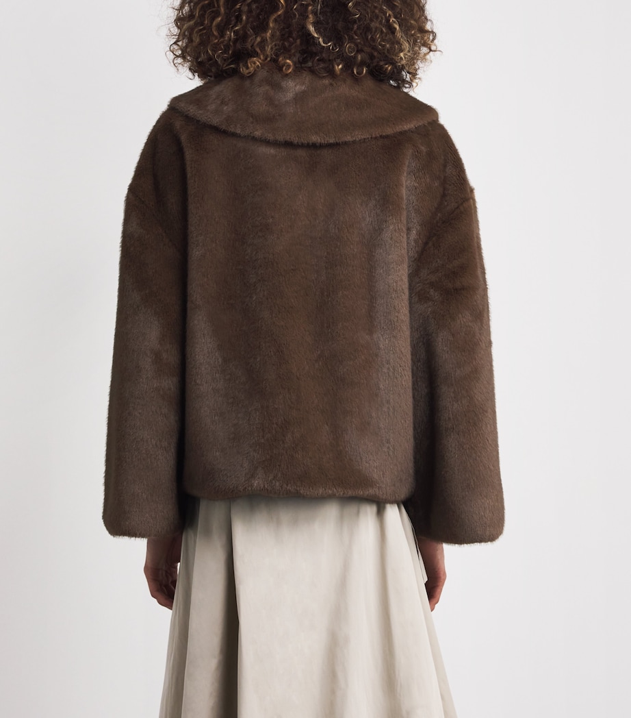 Faux Fur Jacquie Coat 12L BLACK Image 4