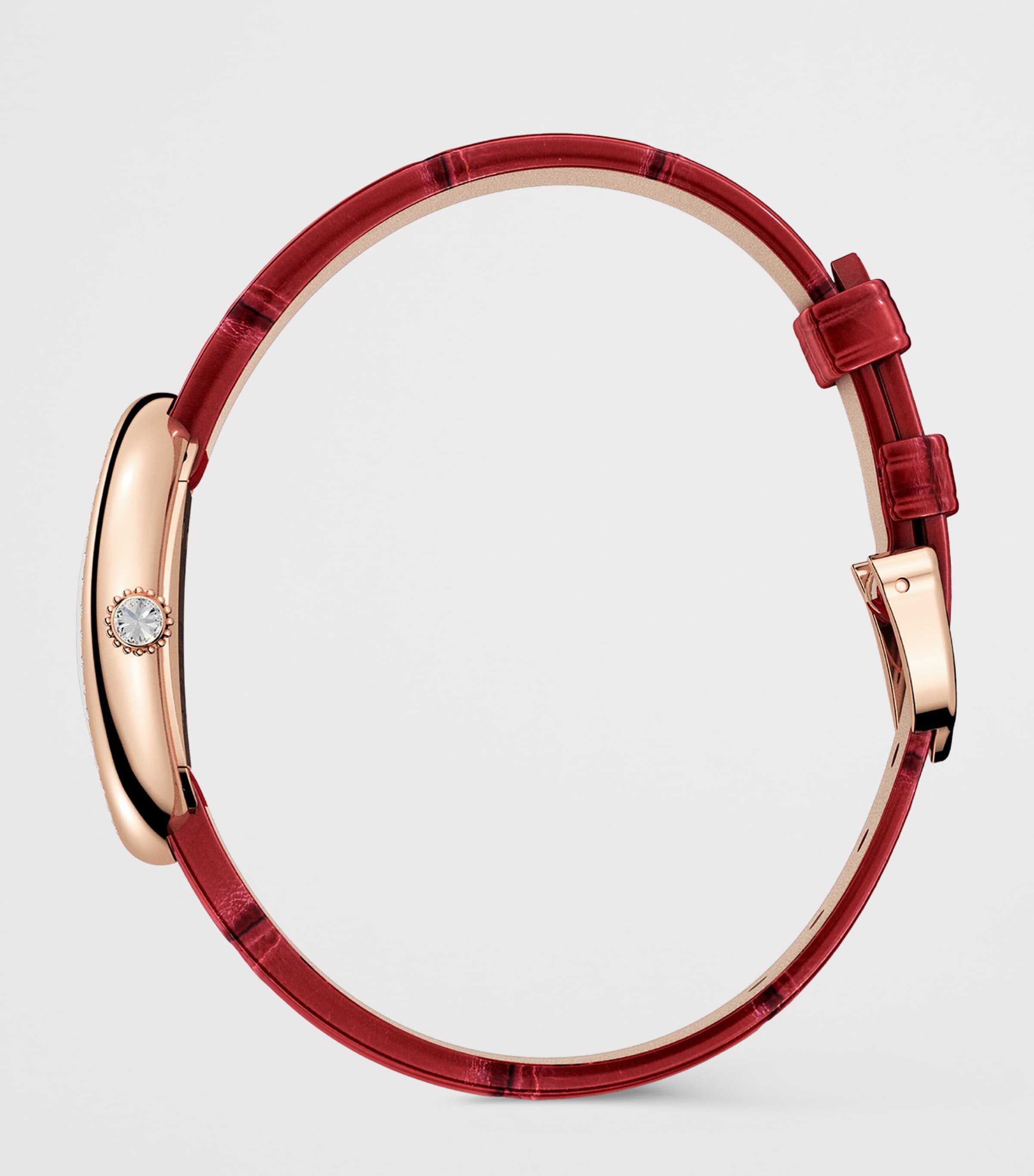 Cartier Small Rose Gold and Diamond Baignoire de Cartier Watch 23.1mm Silvered Image 3