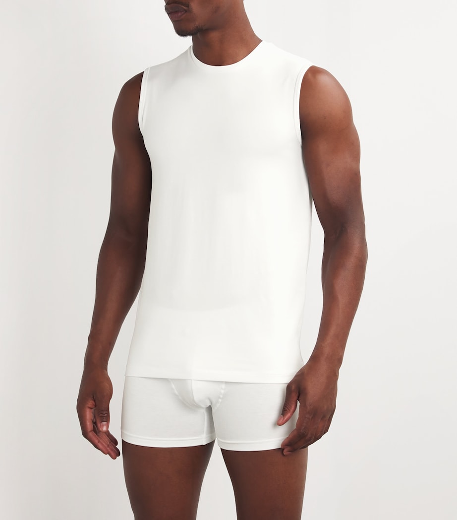 Cotton-Blend Daily Comfort Muscle Shirt (Pack of 2) 2000/WHITE Image 2