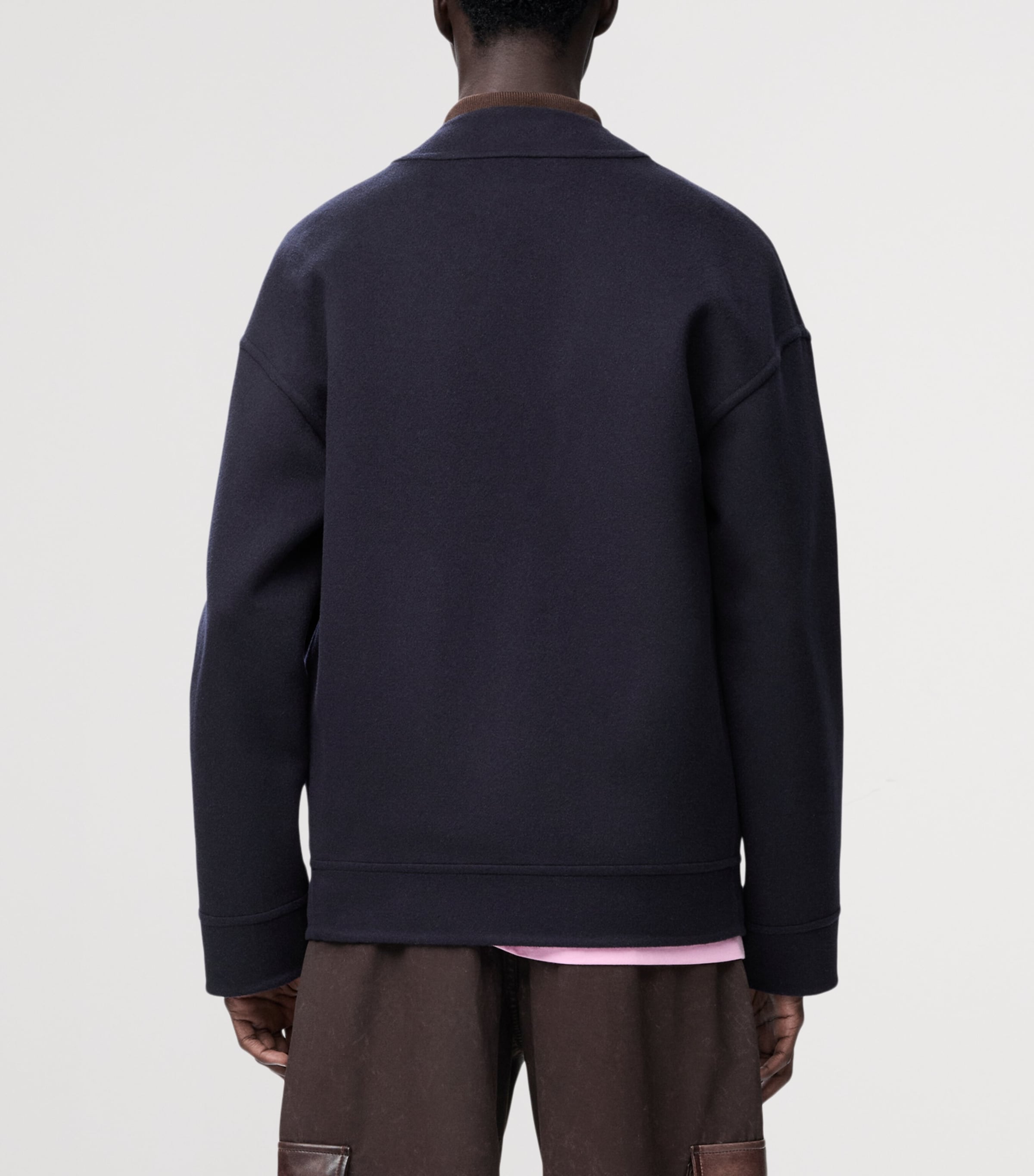 Wool-Cashmere-Blend Cardigan NAVY/GREY Image 4