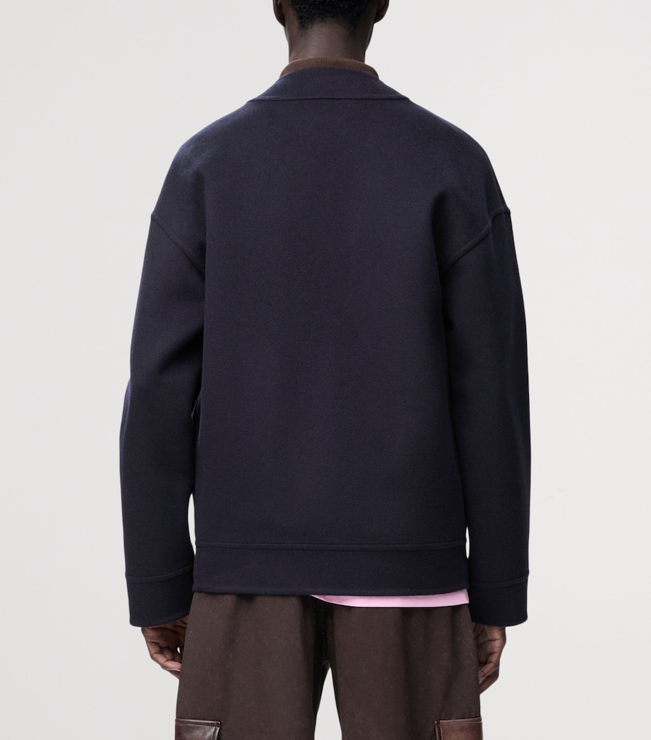 Wool-Cashmere-Blend Cardigan NAVY/GREY Image 4