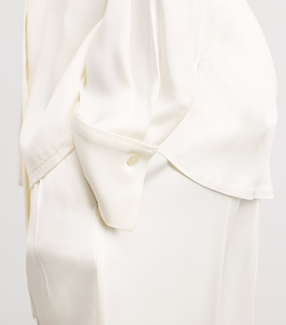 Victoria Beckham Womens Satin Crepe Alba Blouse Ivory Image 3
