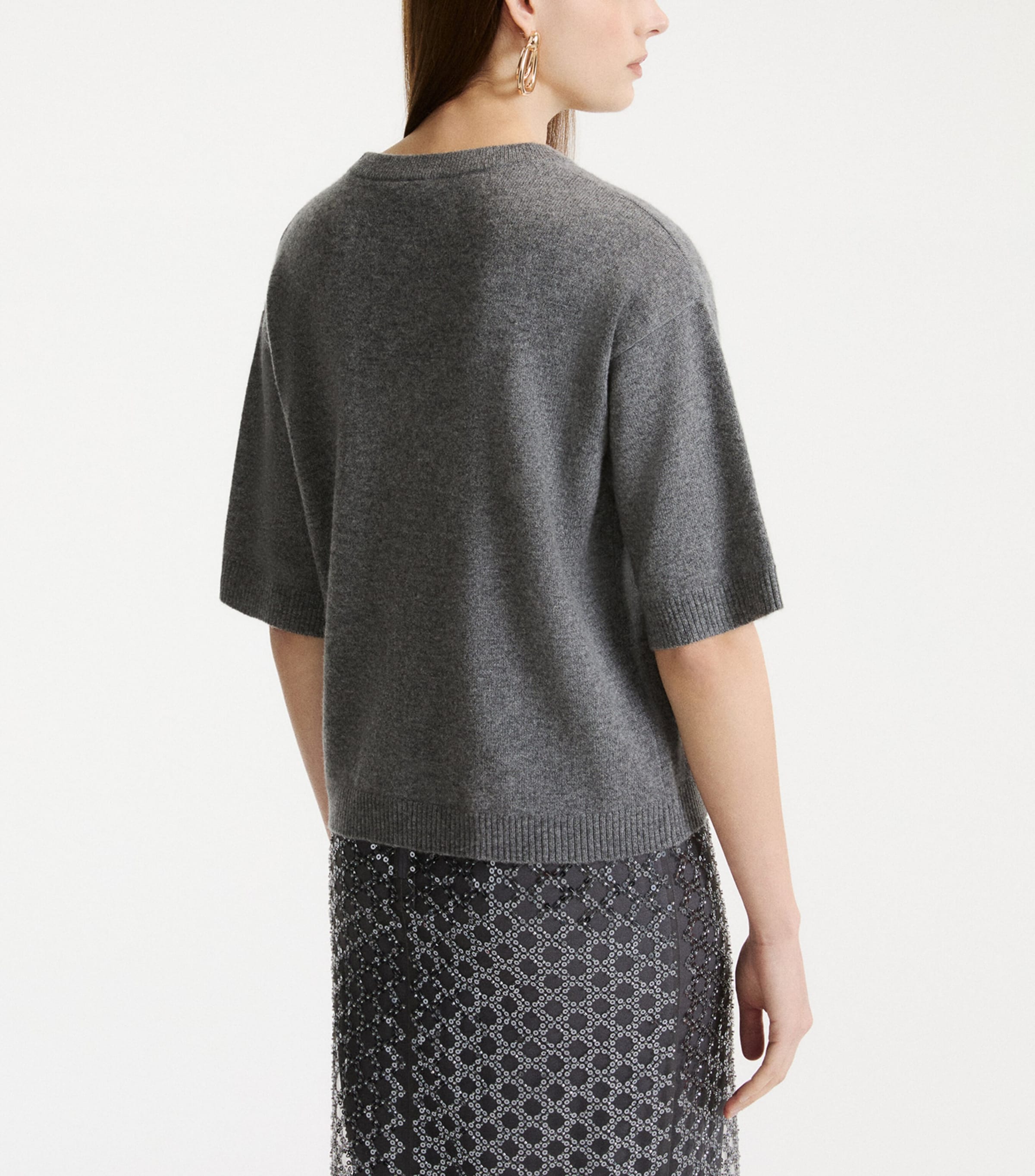 Marella Womens Wool-Cashmere Sweater Medium Grey Image 3