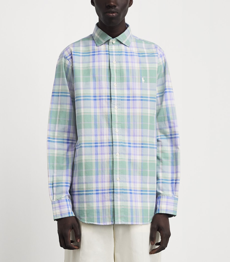 Polo Ralph Lauren Mens Cotton Check Polo Pony Shirt Fd Mnt Lvn Mlt Image 4