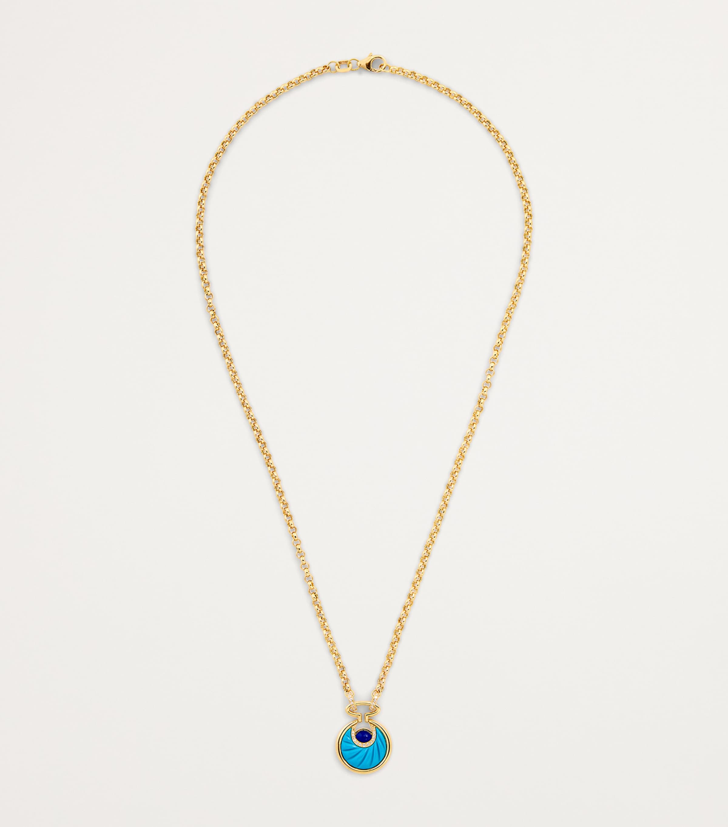 L'ATELIER NAWBAR Small Yellow Gold, Diamond, Turquoise and Lapis Lot N*91 Necklace Yellow Gold Image 3