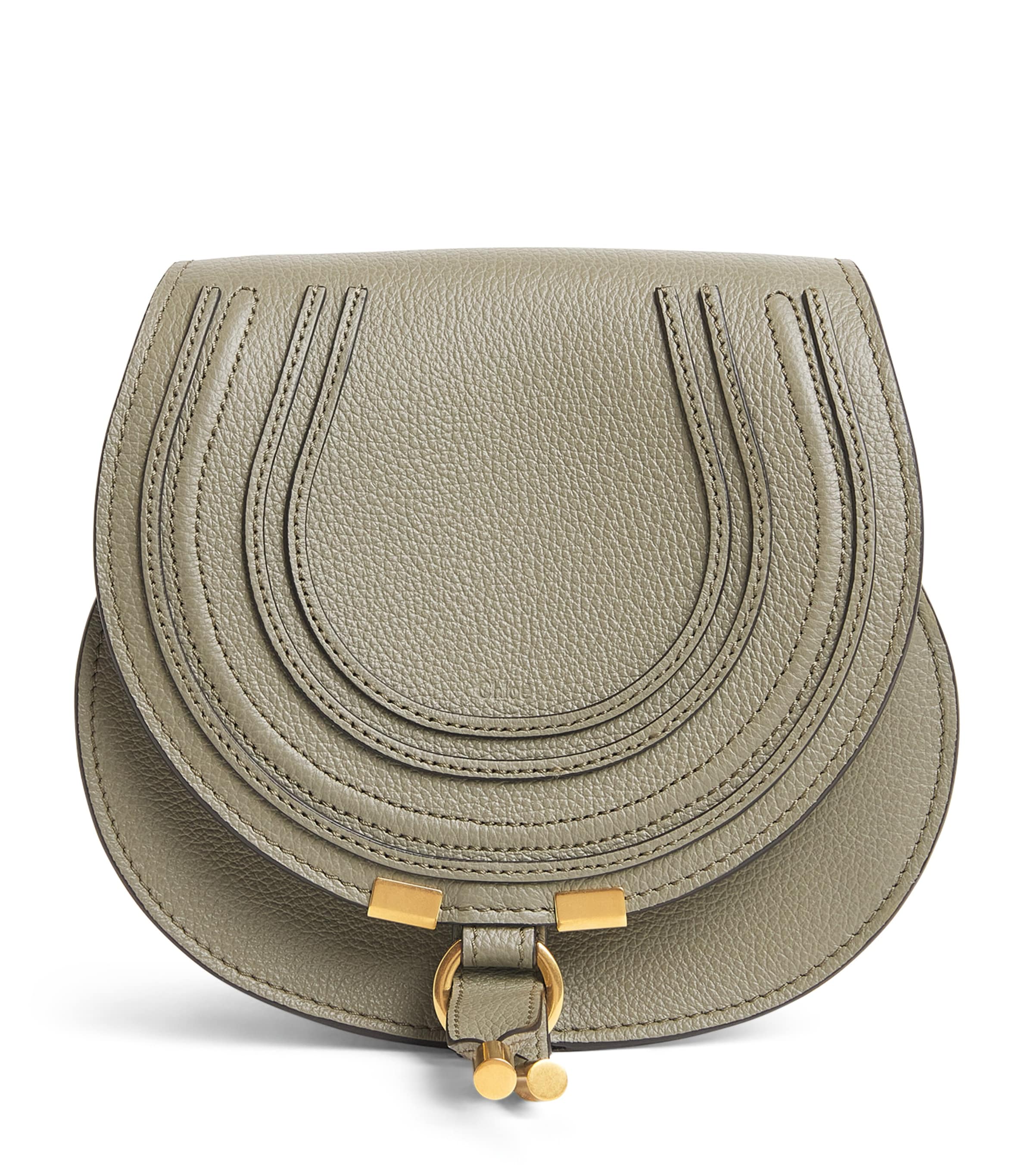 Small Leather Marcie Saddle Bag ALOE GREEN Image 1