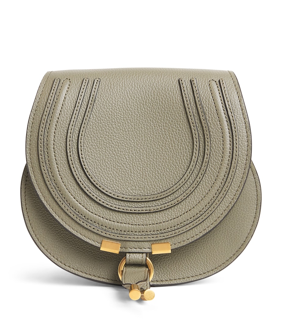 Small Leather Marcie Saddle Bag ALOE GREEN Image 1