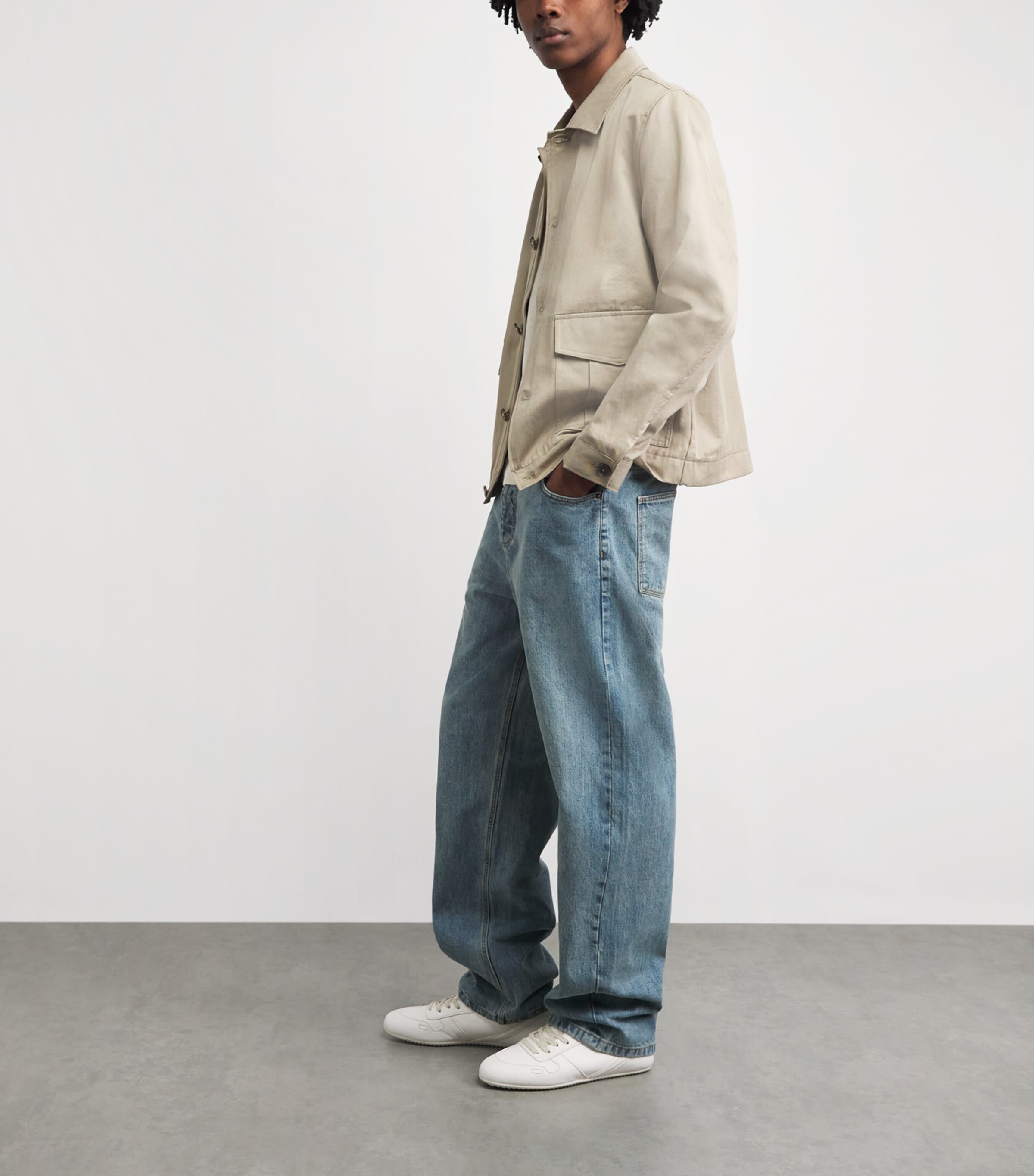 Wax London Mens Straight Felix Jeans Blue Wash Image 2