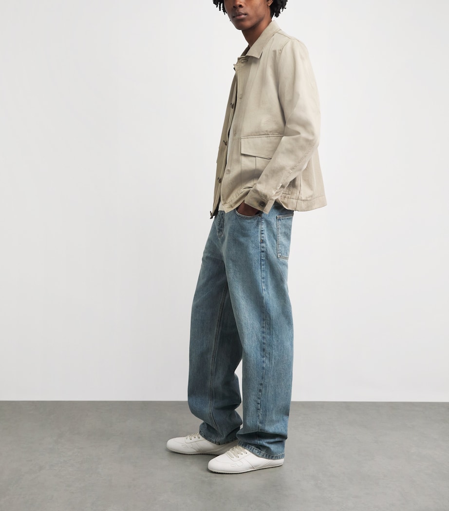 Wax London Mens Straight Felix Jeans Blue Wash Image 2