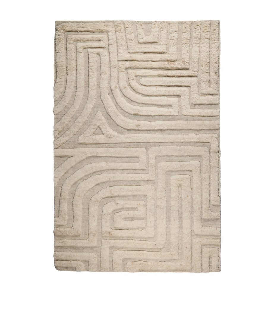 Wool Folk Ivory Rug (2.74m x 1.83m) NEUTRAL Image 1