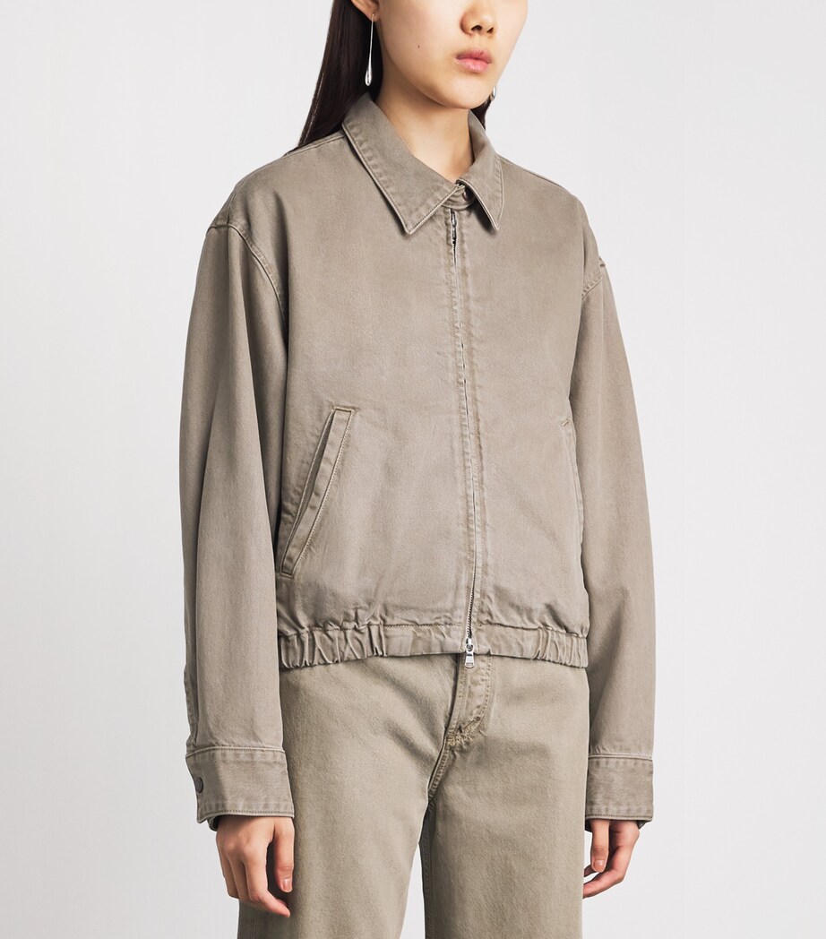 AGOLDE Womens Nile Denim Jacket Trail Md Grey Brown Image 4