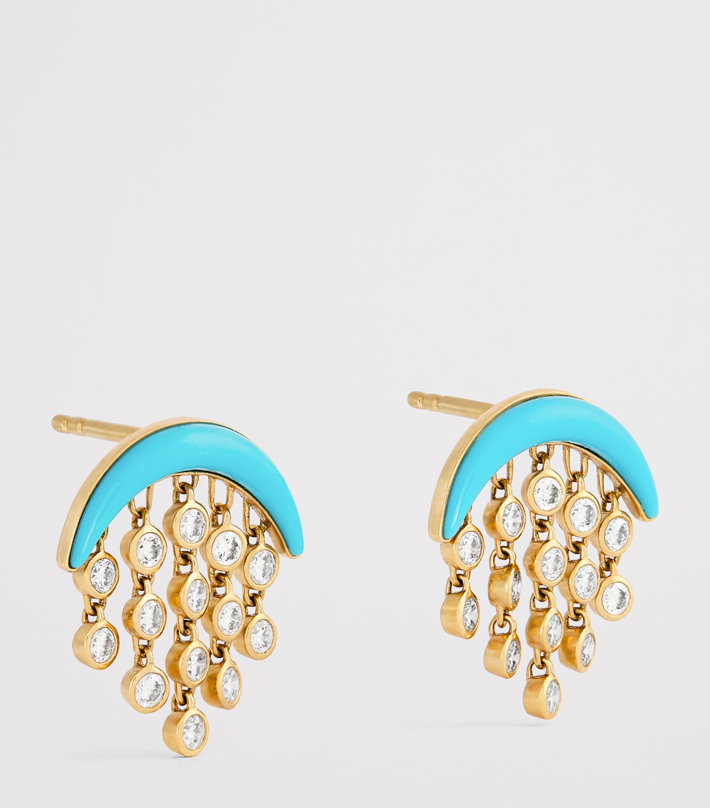 Baby Yellow Gold and Diamond Fringe Drop Earrings YELLOW GOLD Image 3
