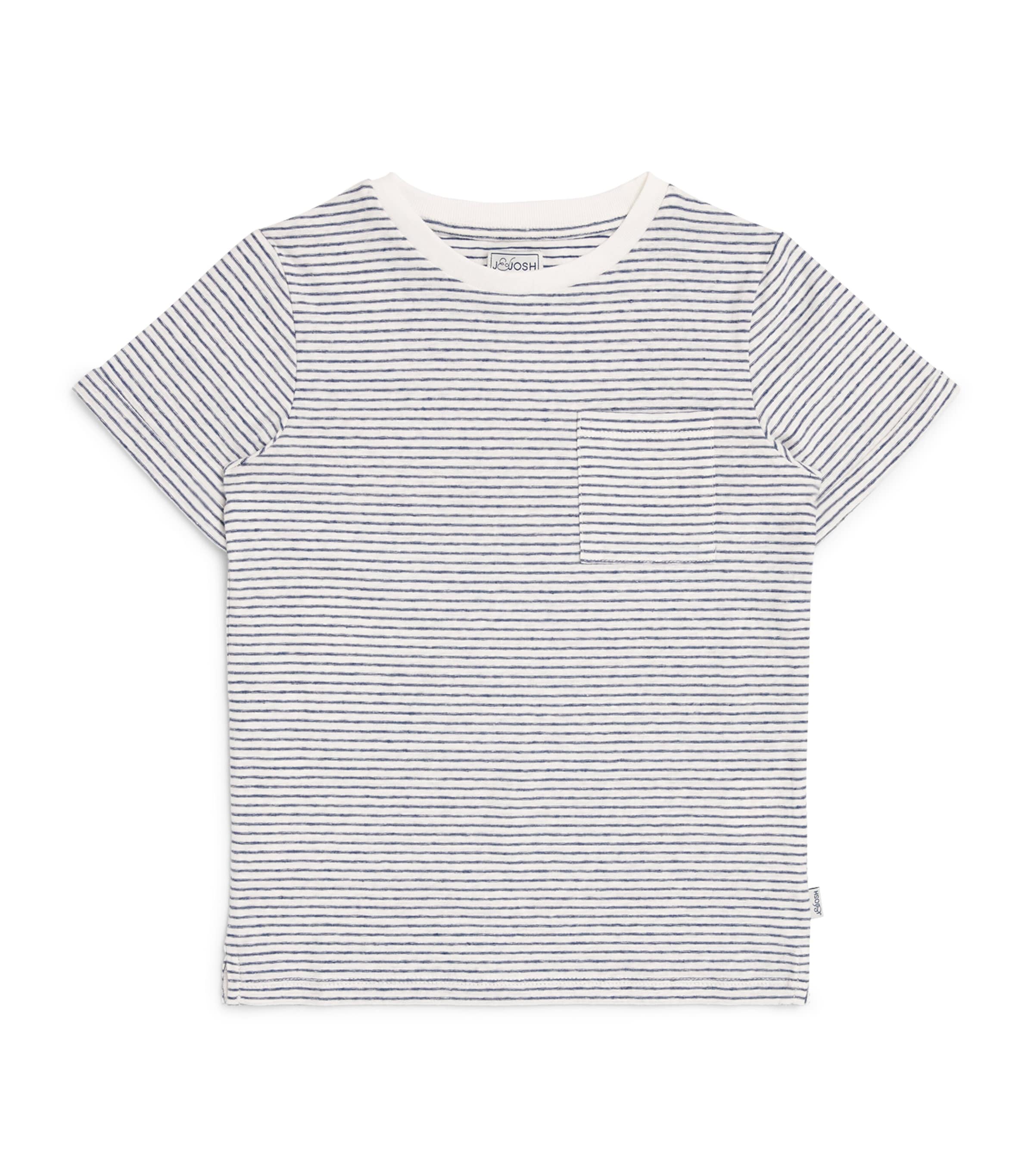 Shop J & Josh Cotton-linen Striped T-shirt In White