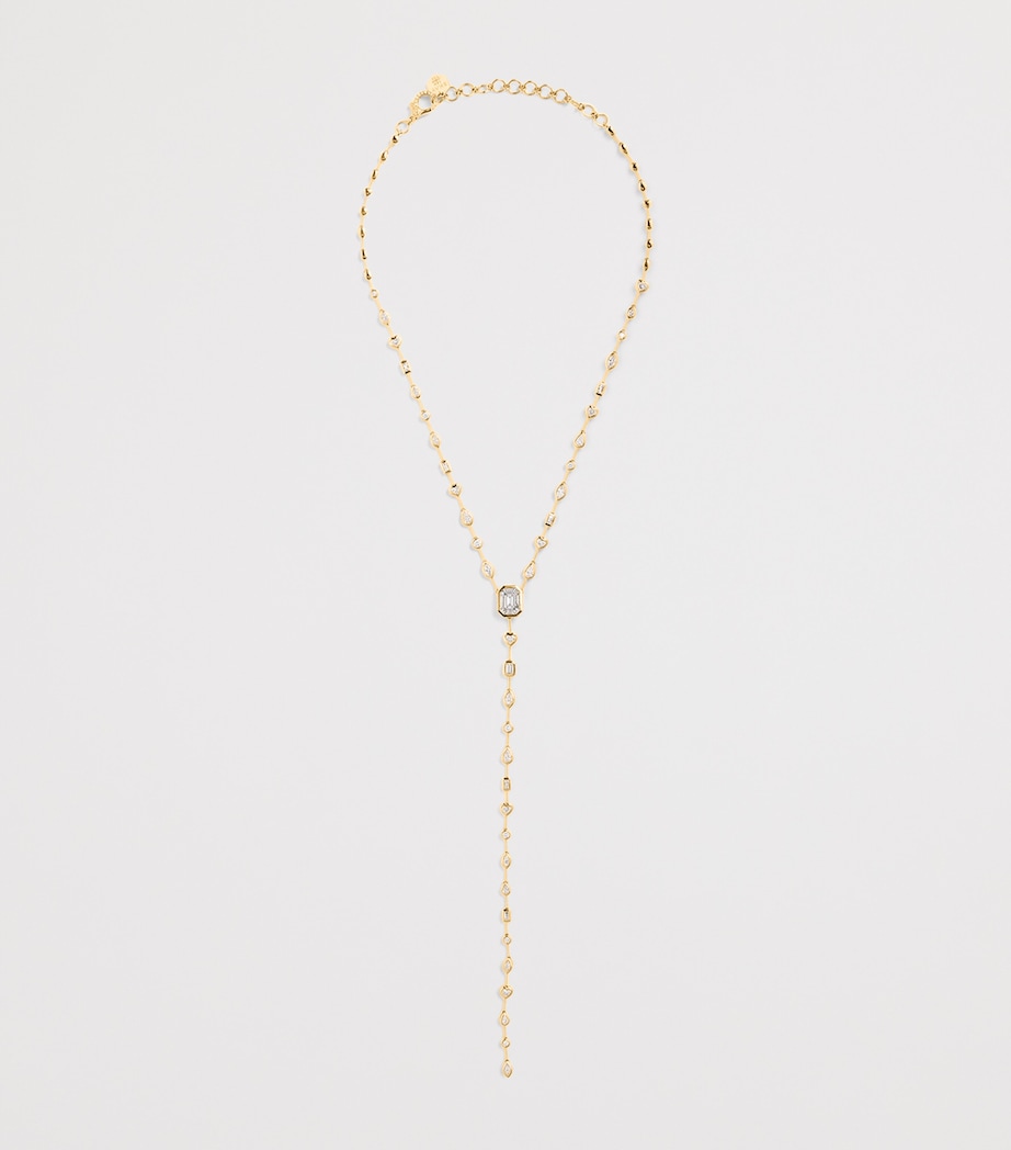 Yellow Gold and Diamond Illusion Necklace YELLOW GOLD Image 3