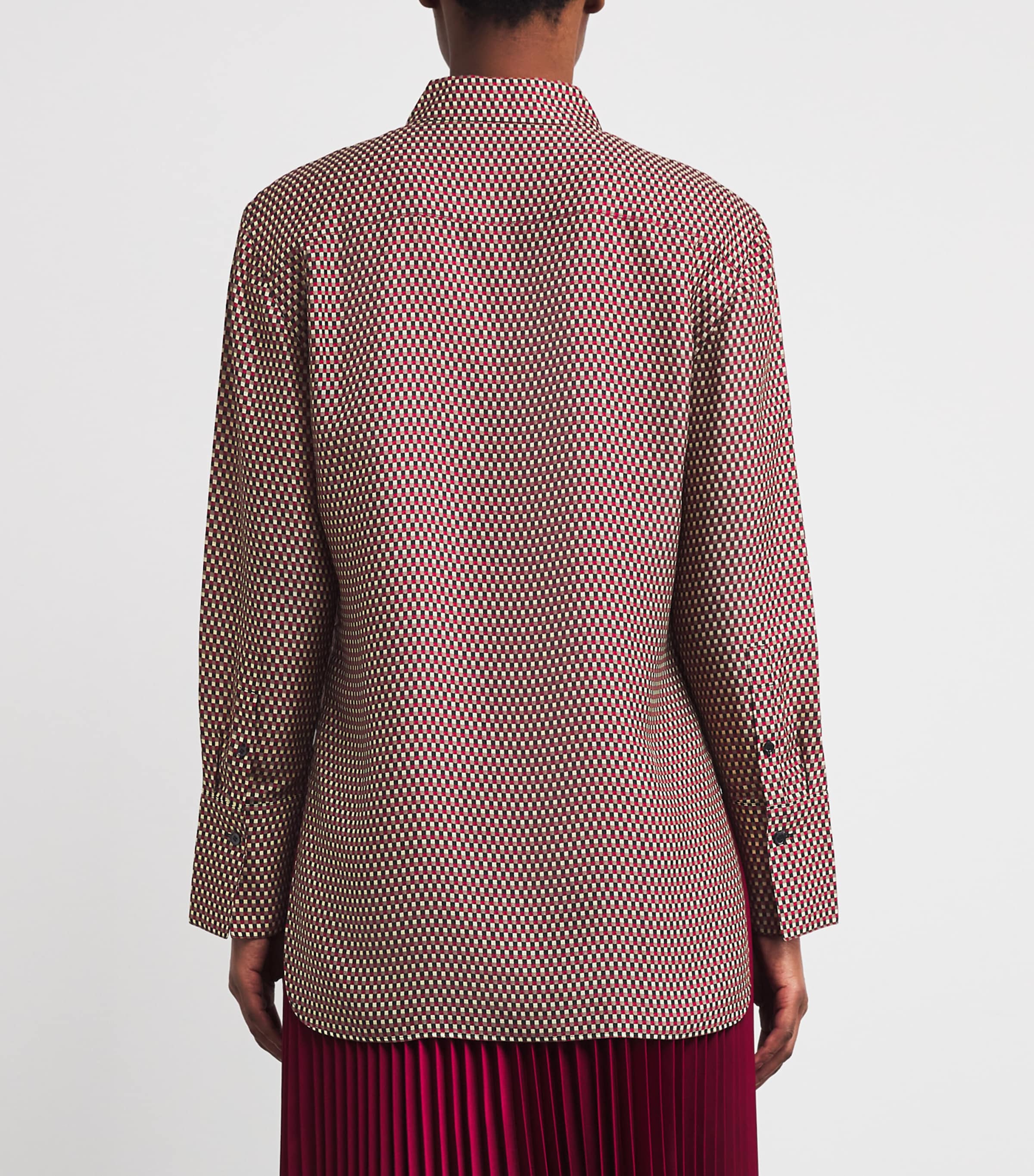 Check Print Joe Blouse RUBY COMBO Image 4