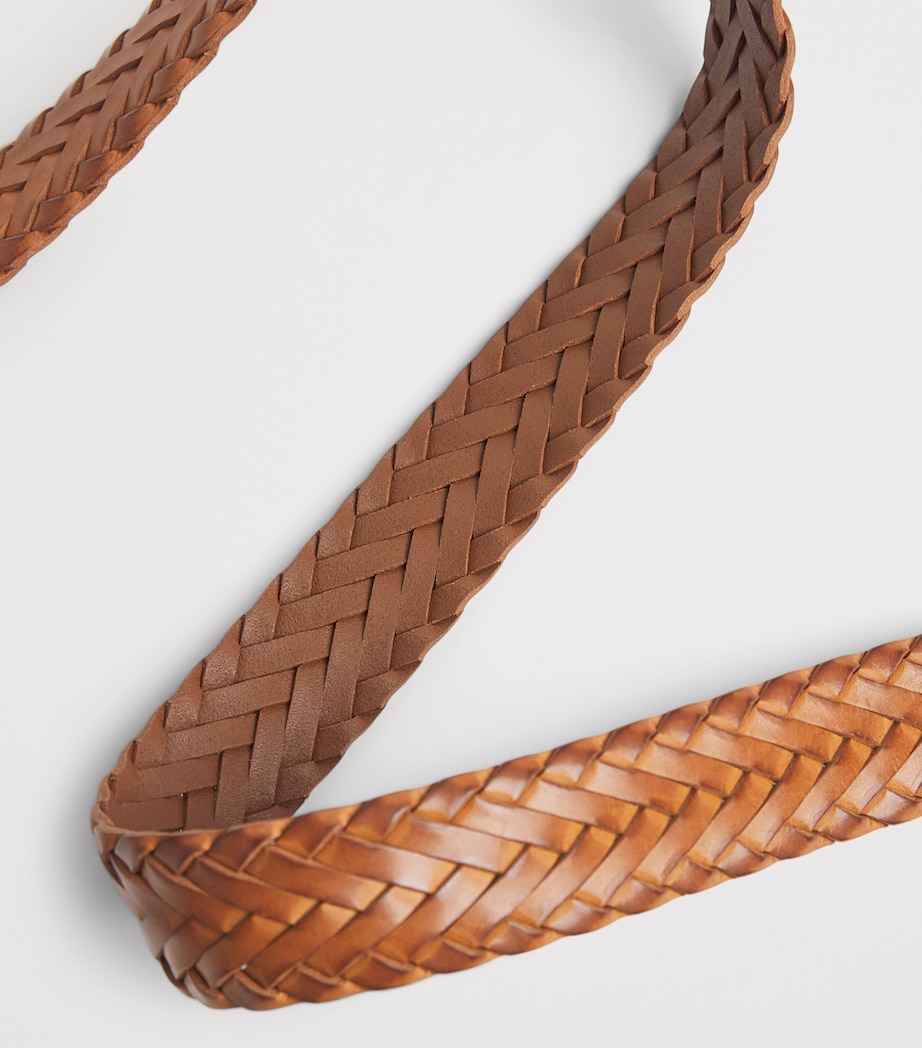 Elliot Rhodes Leather Braided Belt Tan Image 5