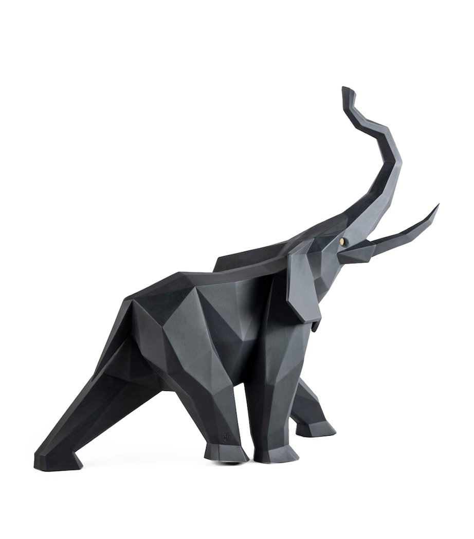Porcelain Elephant Figure BLACK Image 4
