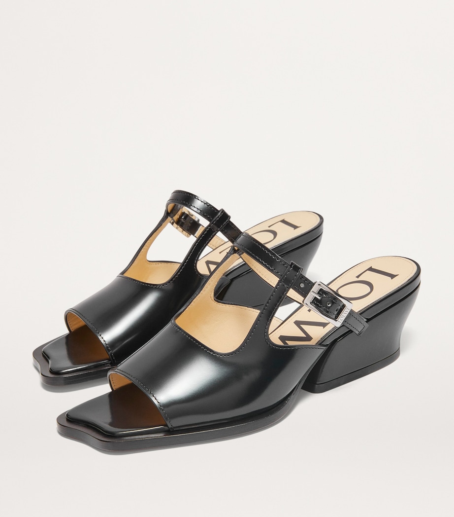 LOEWE Leather Onda Mary Jane Mules 45 Black Image 2
