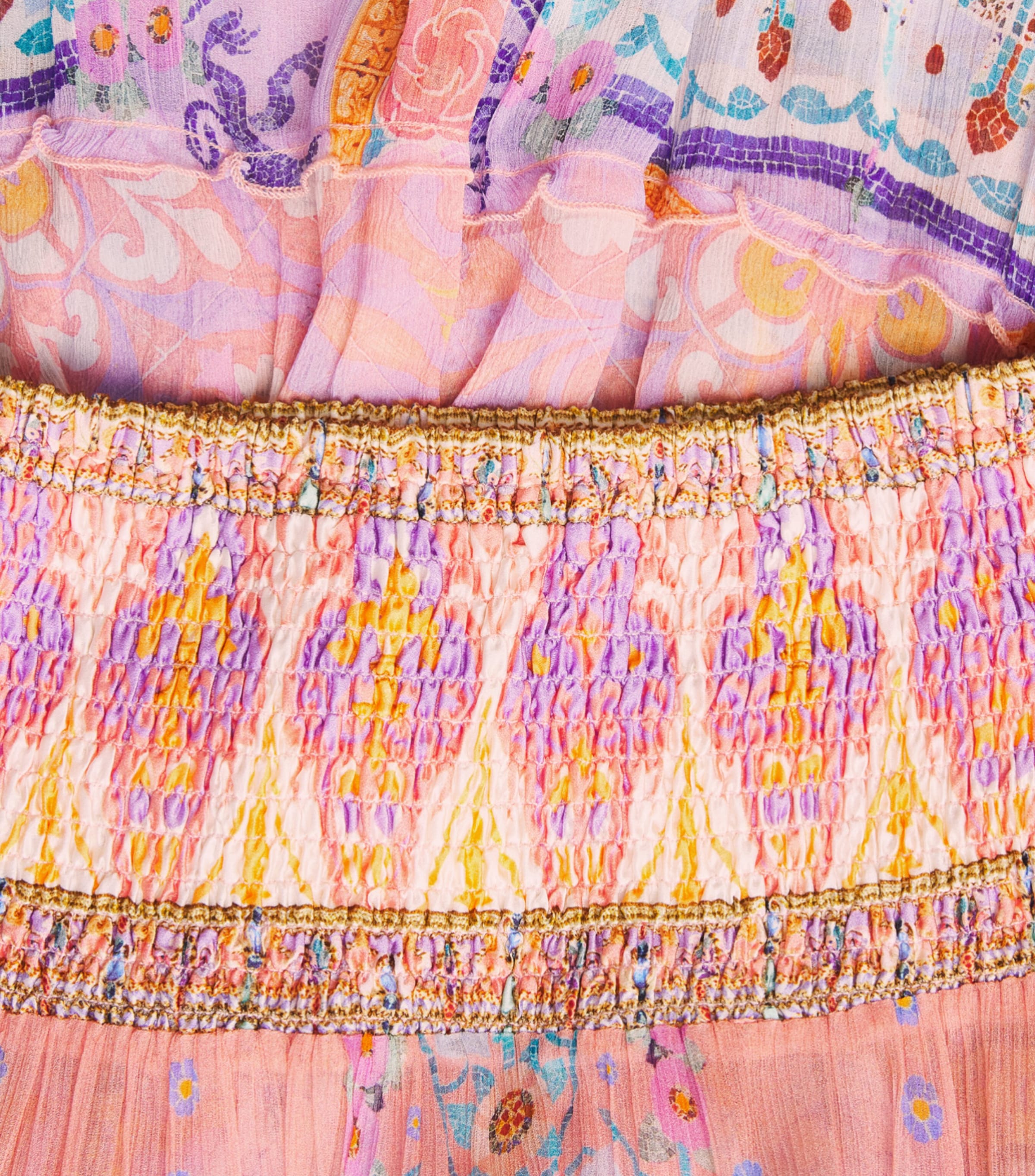 Camilla Womens Silk Tiered Maxi Skirt Howdy Gaudi Image 6