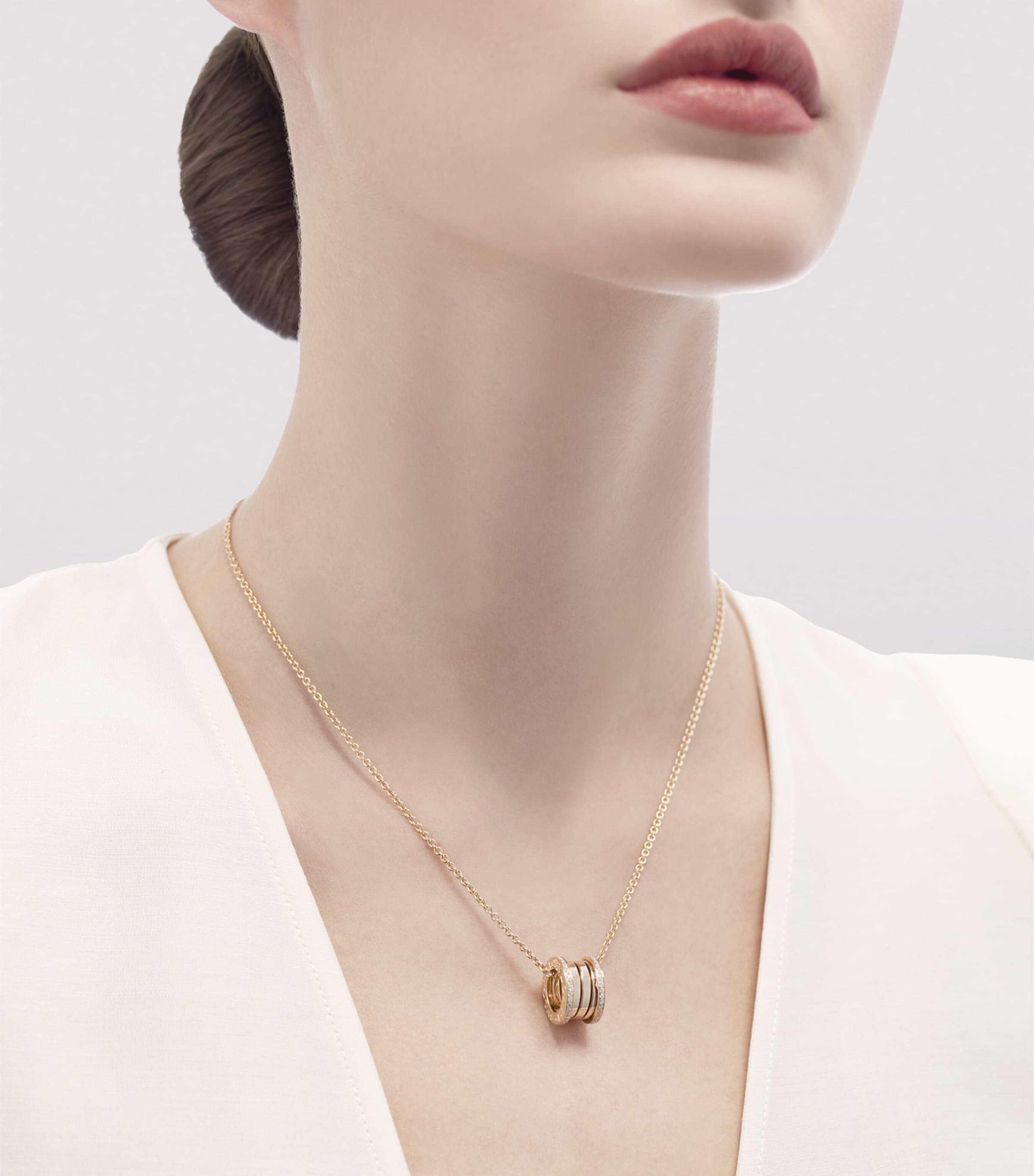 Rose Gold And Diamond B.zero1 Necklace PINK GOLD Image 2