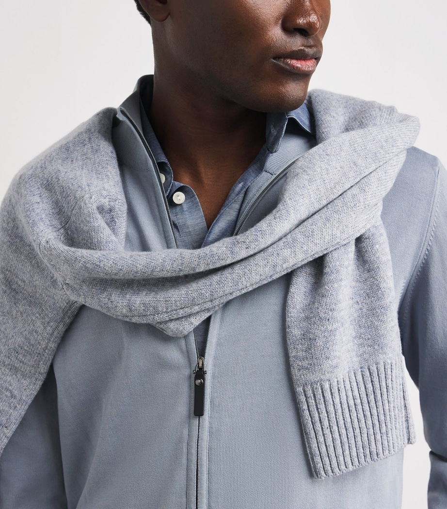 Cotton Zip-Up Cardigan 408 Image 6