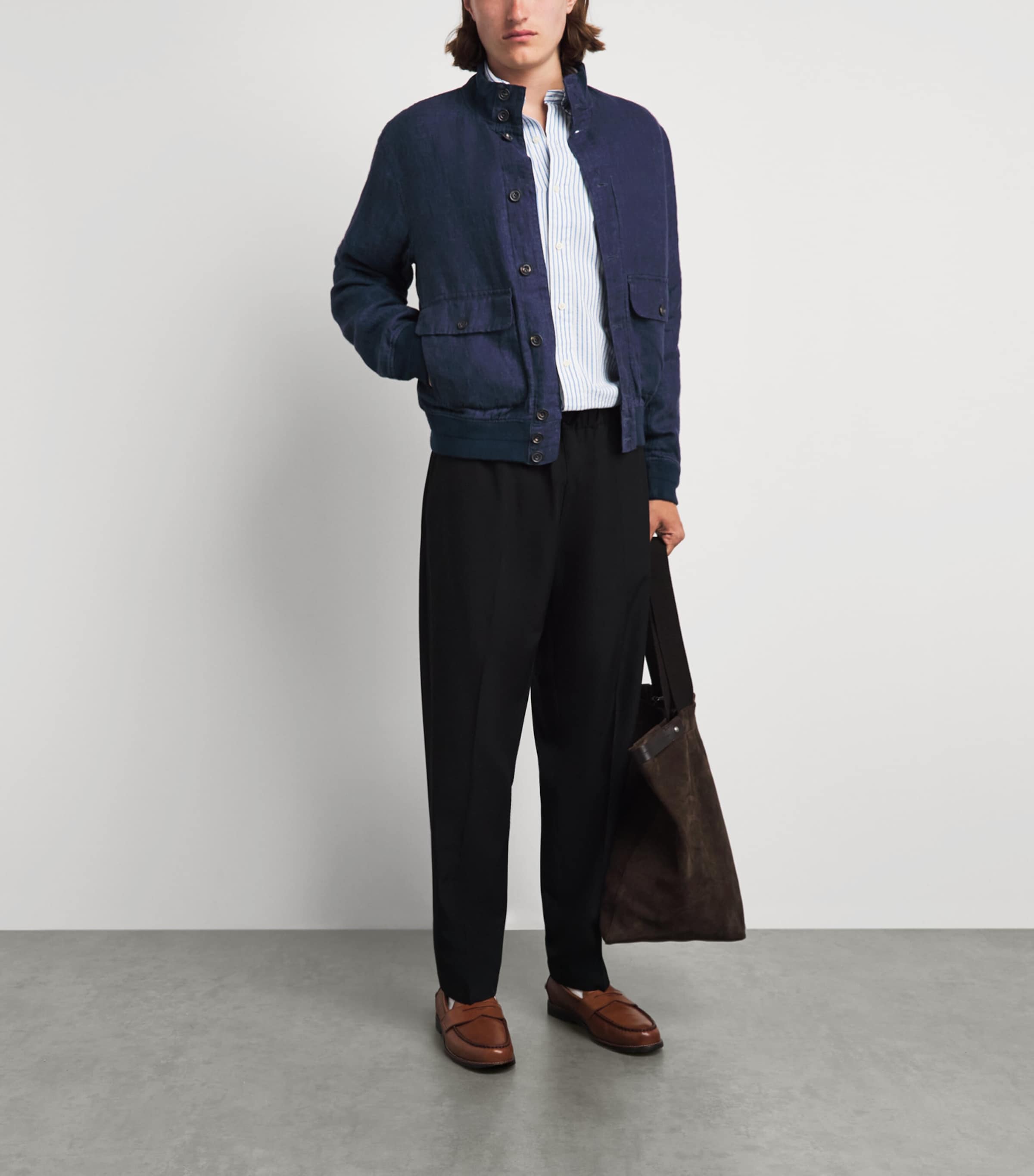 Polo Ralph Lauren Mens Linen Barrett Herringbone Jacket Refined Navy Image 2