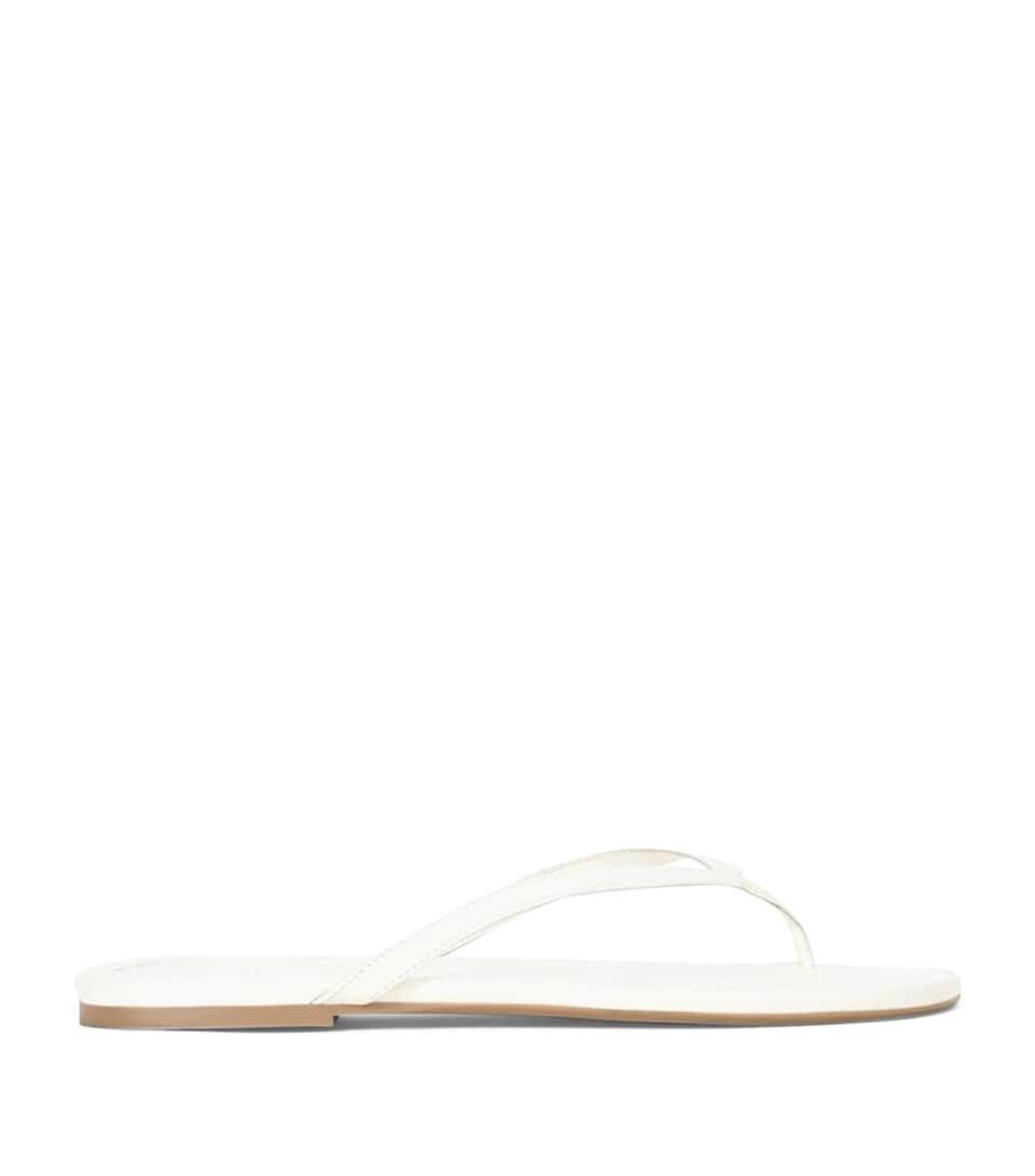 STAUD Leather Freja Flip Flops White