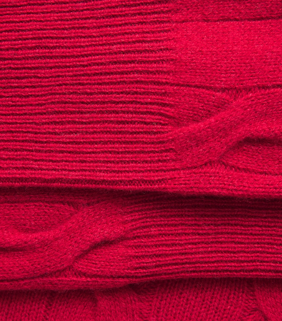 AMI Paris Womens Wool Cable-Knit Sweater Rouge Rubis Image 7
