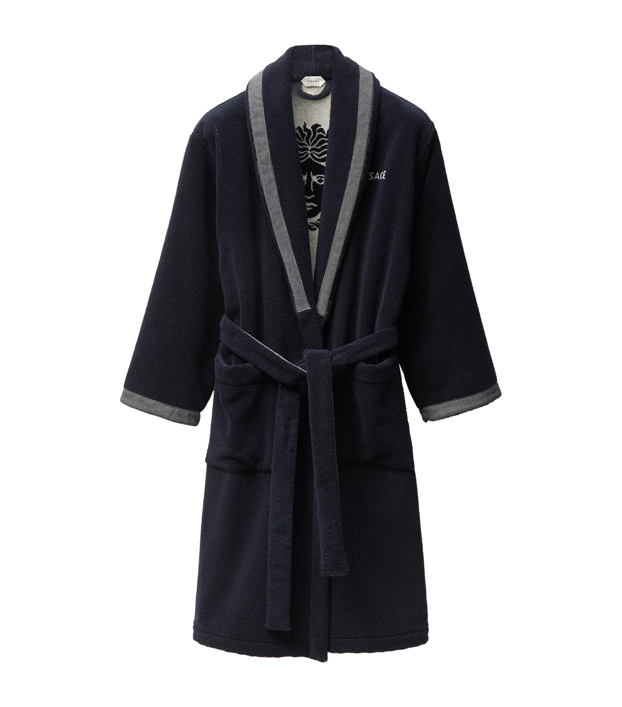 Versace Cotton Medusa Robe (XL) Blue/white Image 1
