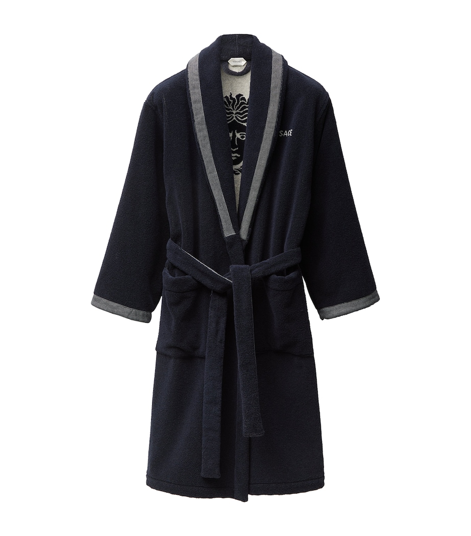 Versace Cotton Medusa Robe (XL) Blue/white Image 1