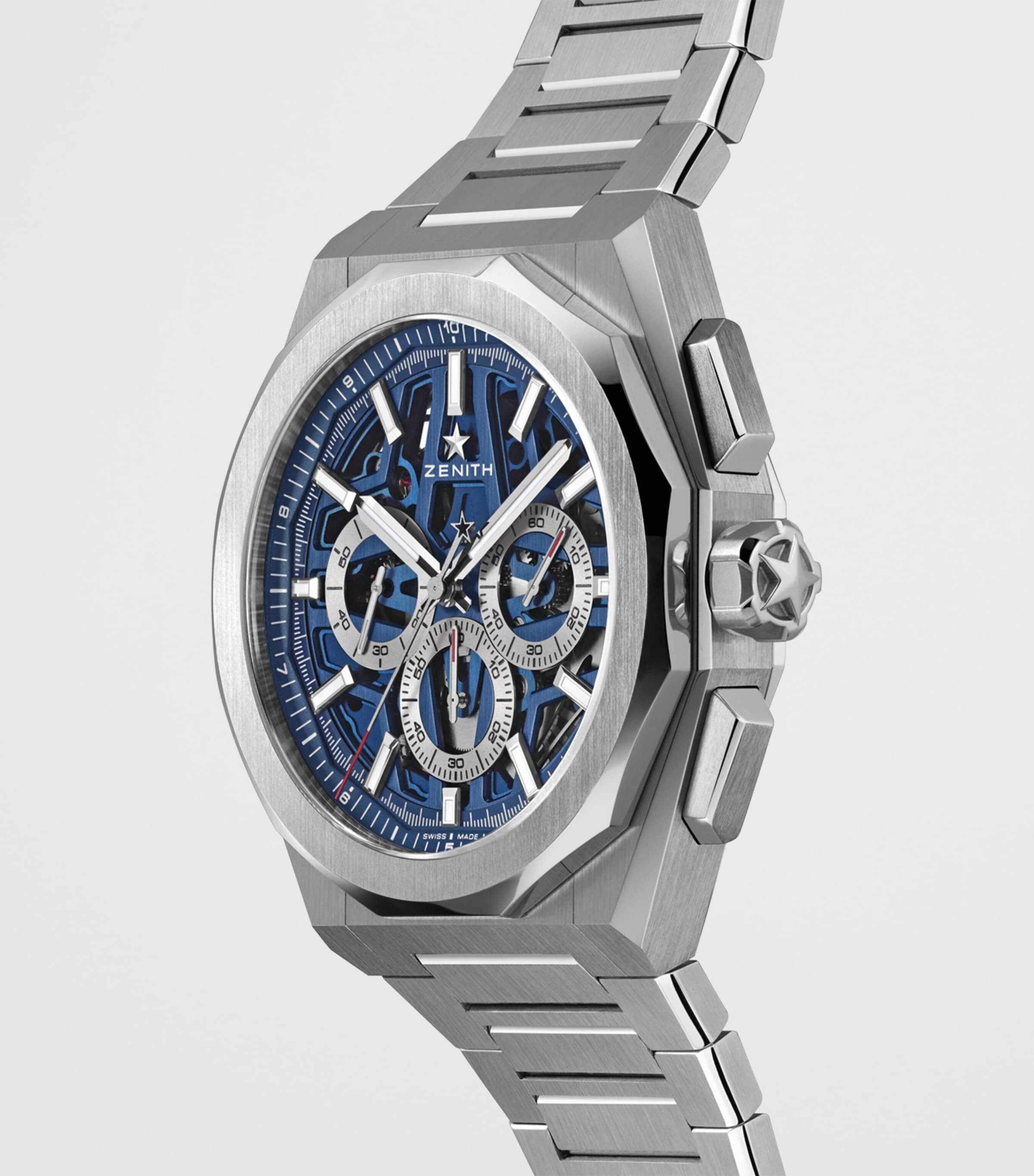 Stainless Steel Defy Skyline Skeleton Watch 41mm BLUE Image 3