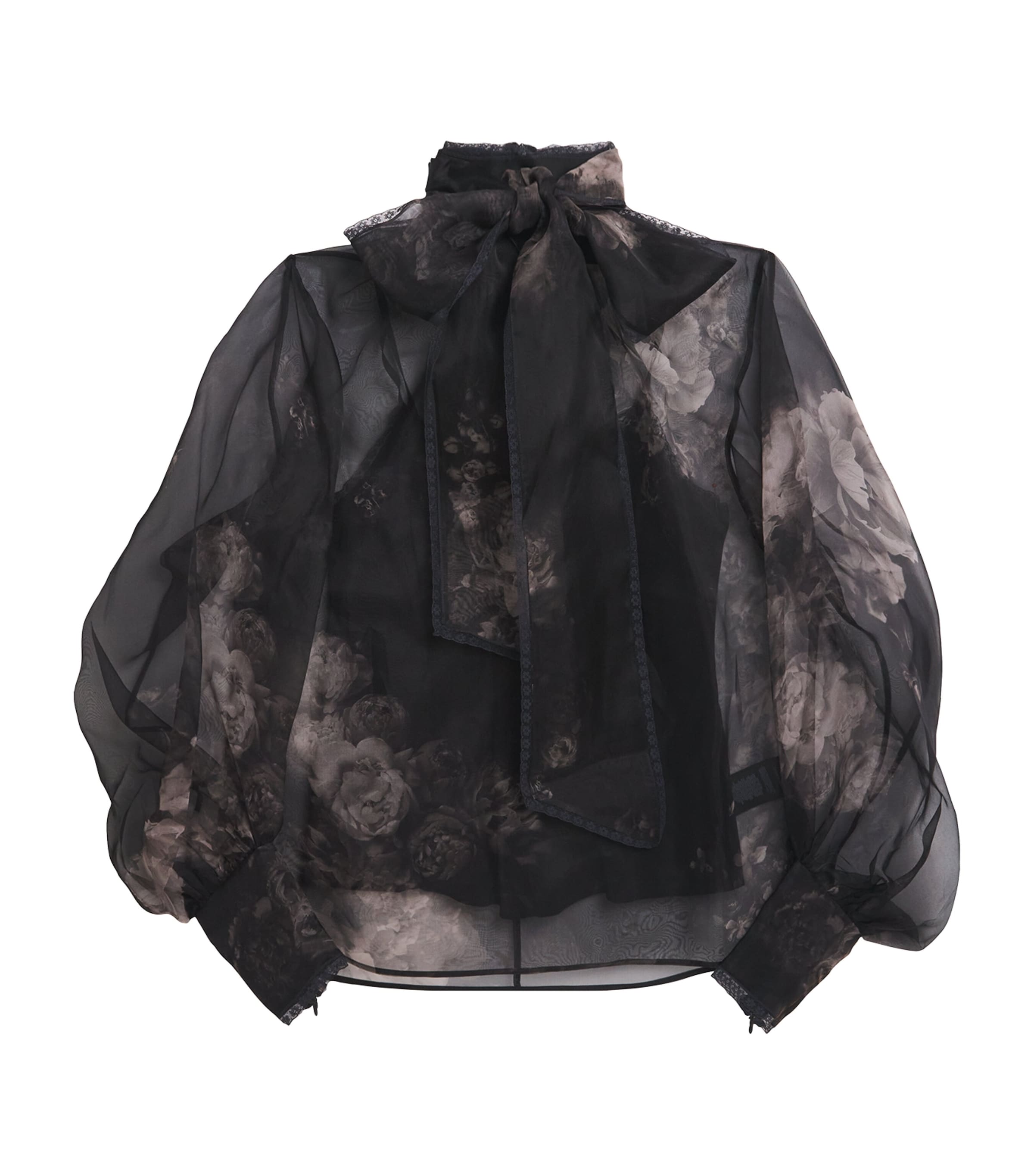 Zimmermann Hypnotic Pussybow Blouse Silk Shirt In Black