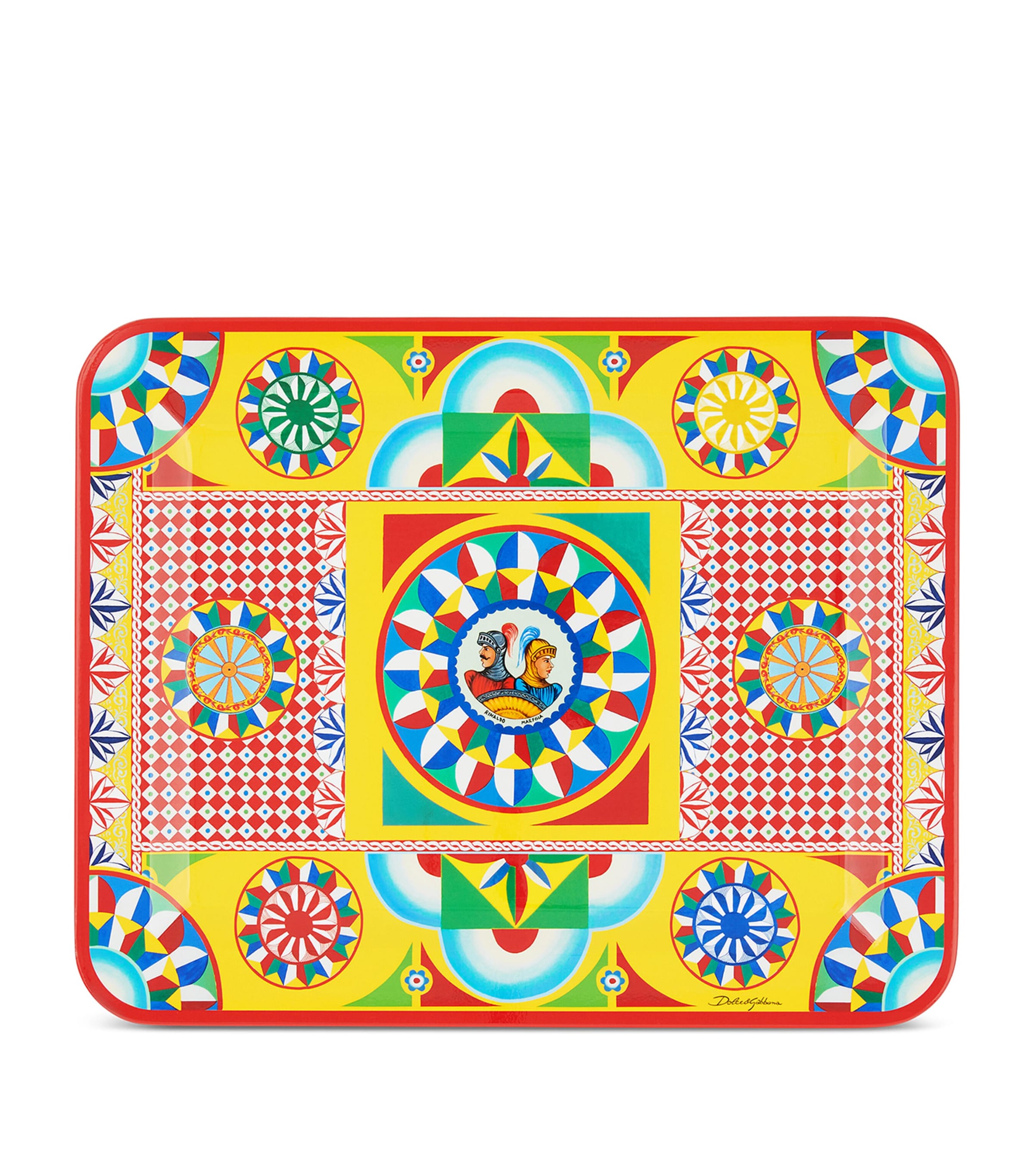 Dolce & Gabbana Medium Carretto-print Wood Tray