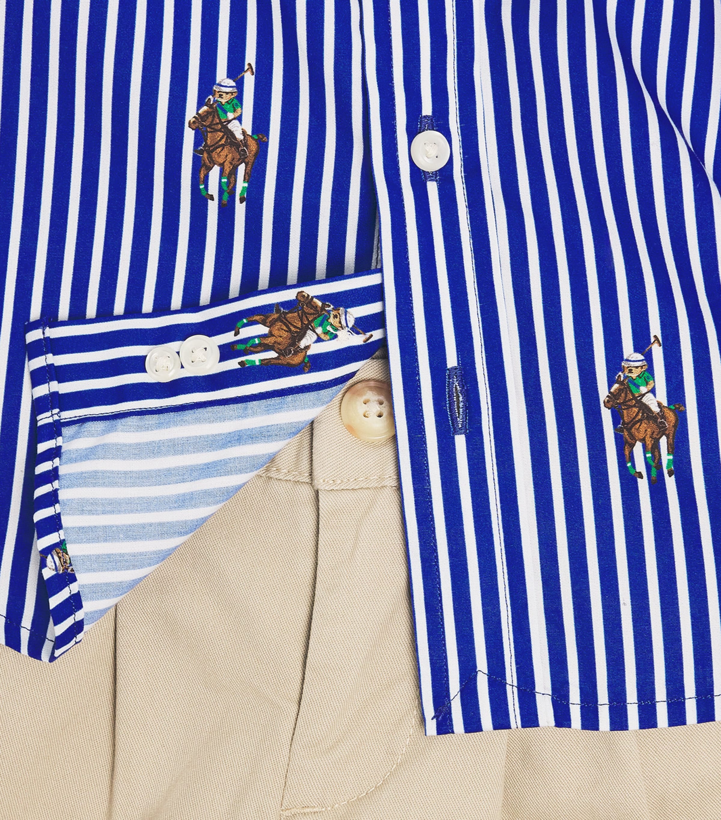 Polo Bear Shirt and Abrasion Trousers Set (3-24 Months) MULTI Image 4