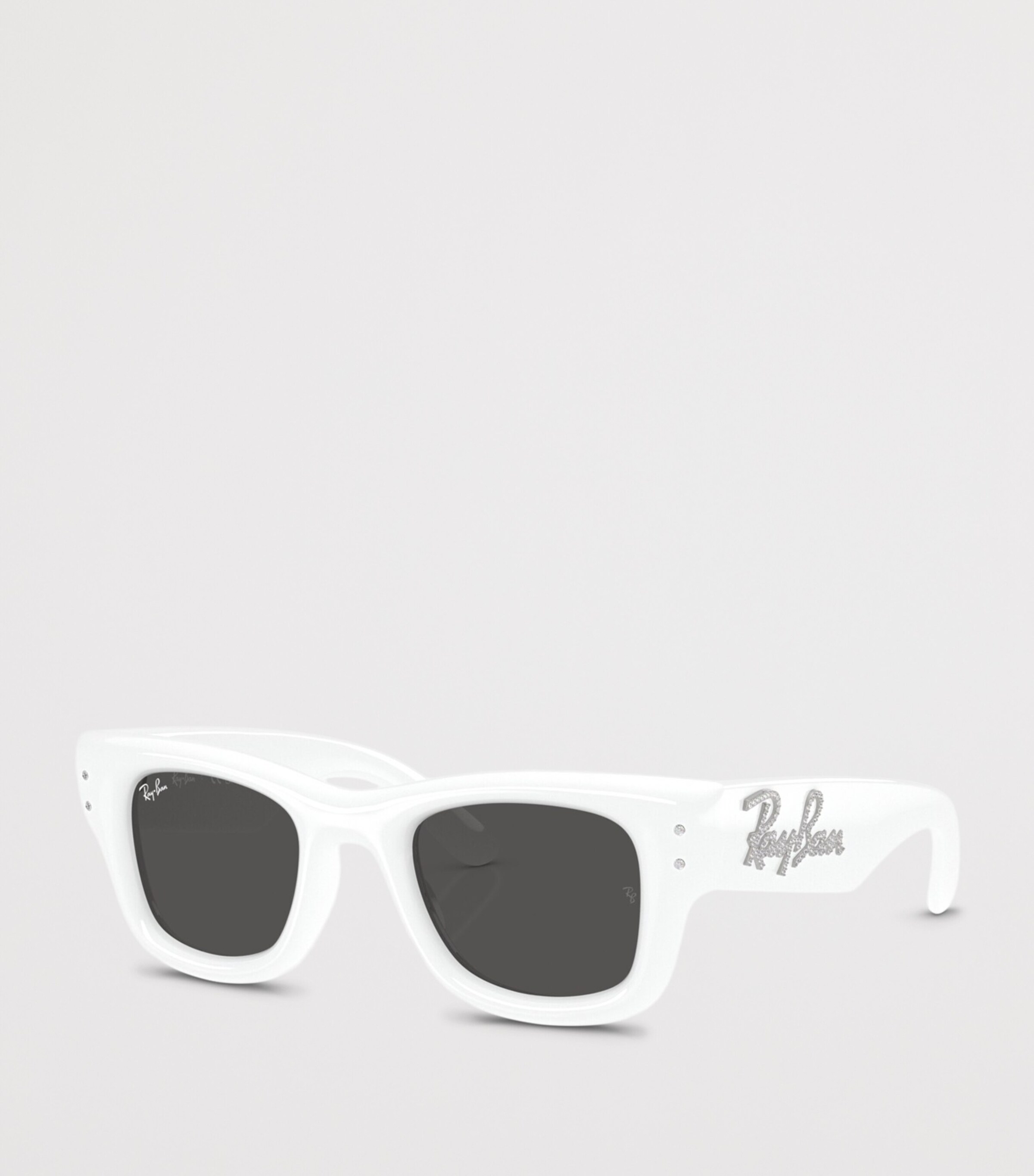Ray-Ban Puffer Crystal Edition Wayfarer Sunglasses White Image 2