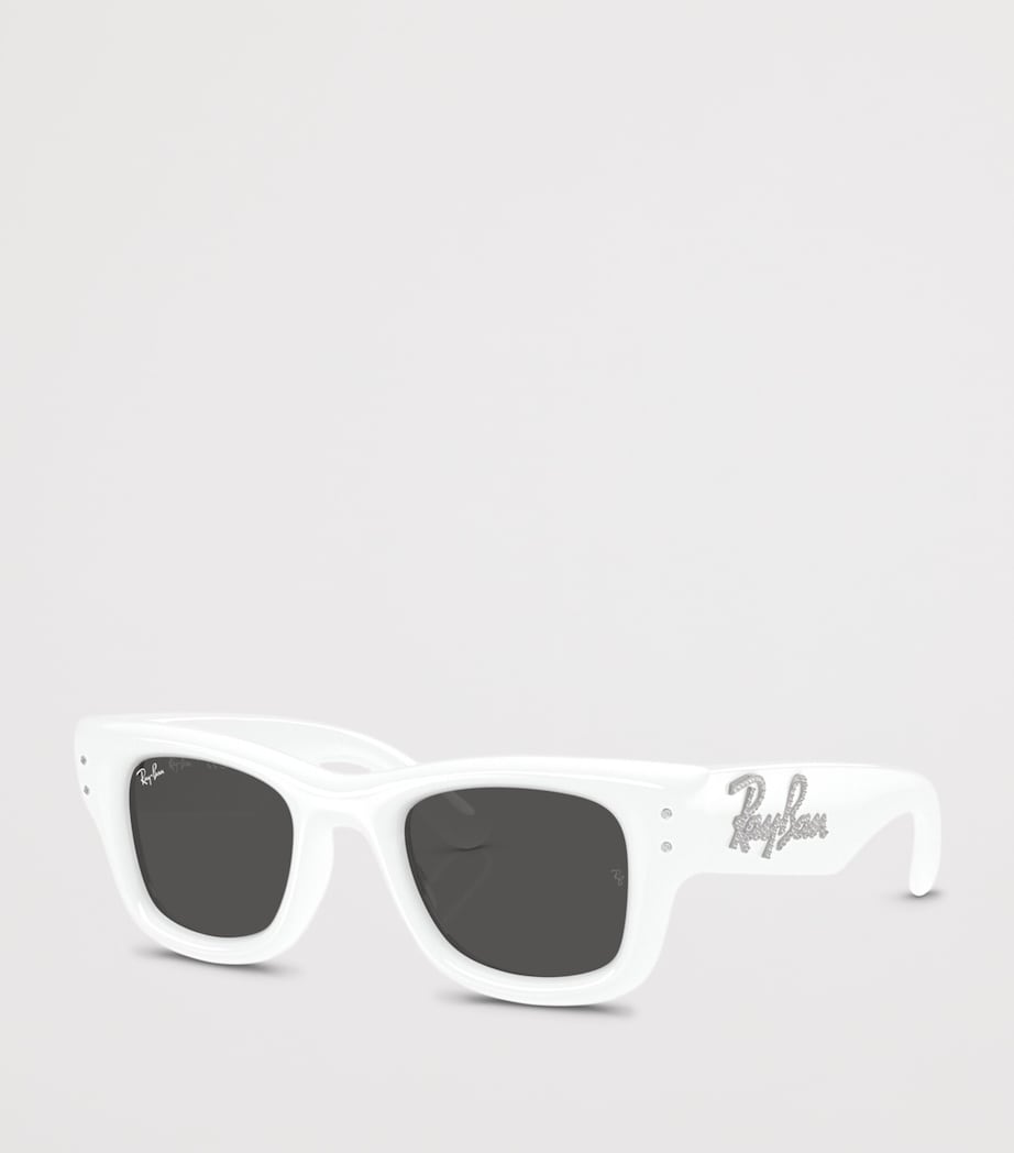 Ray-Ban Puffer Crystal Edition Wayfarer Sunglasses White Image 2
