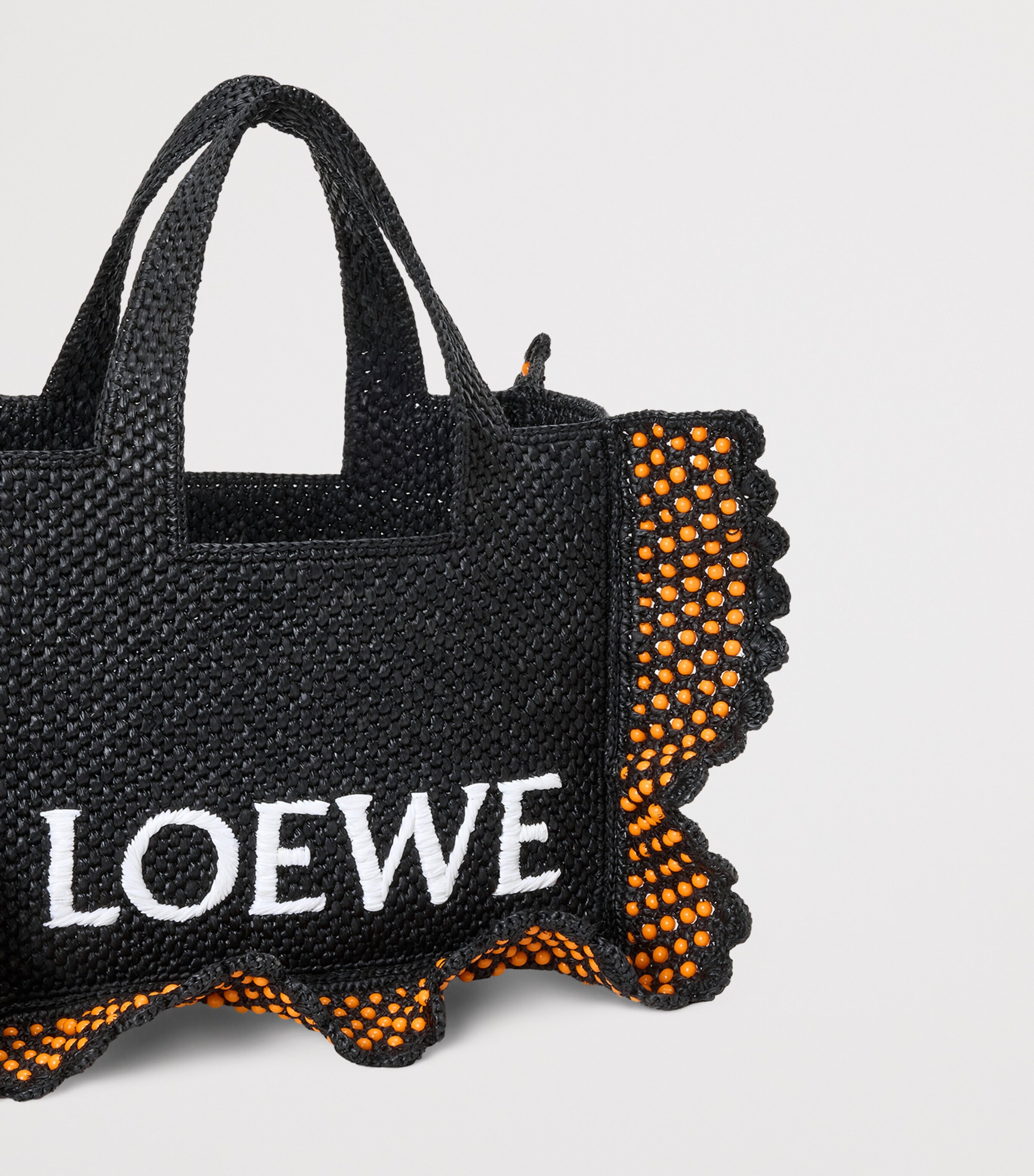 LOEWE x Paula's Ibiza Raffia Font Tote Bag | Harrods US