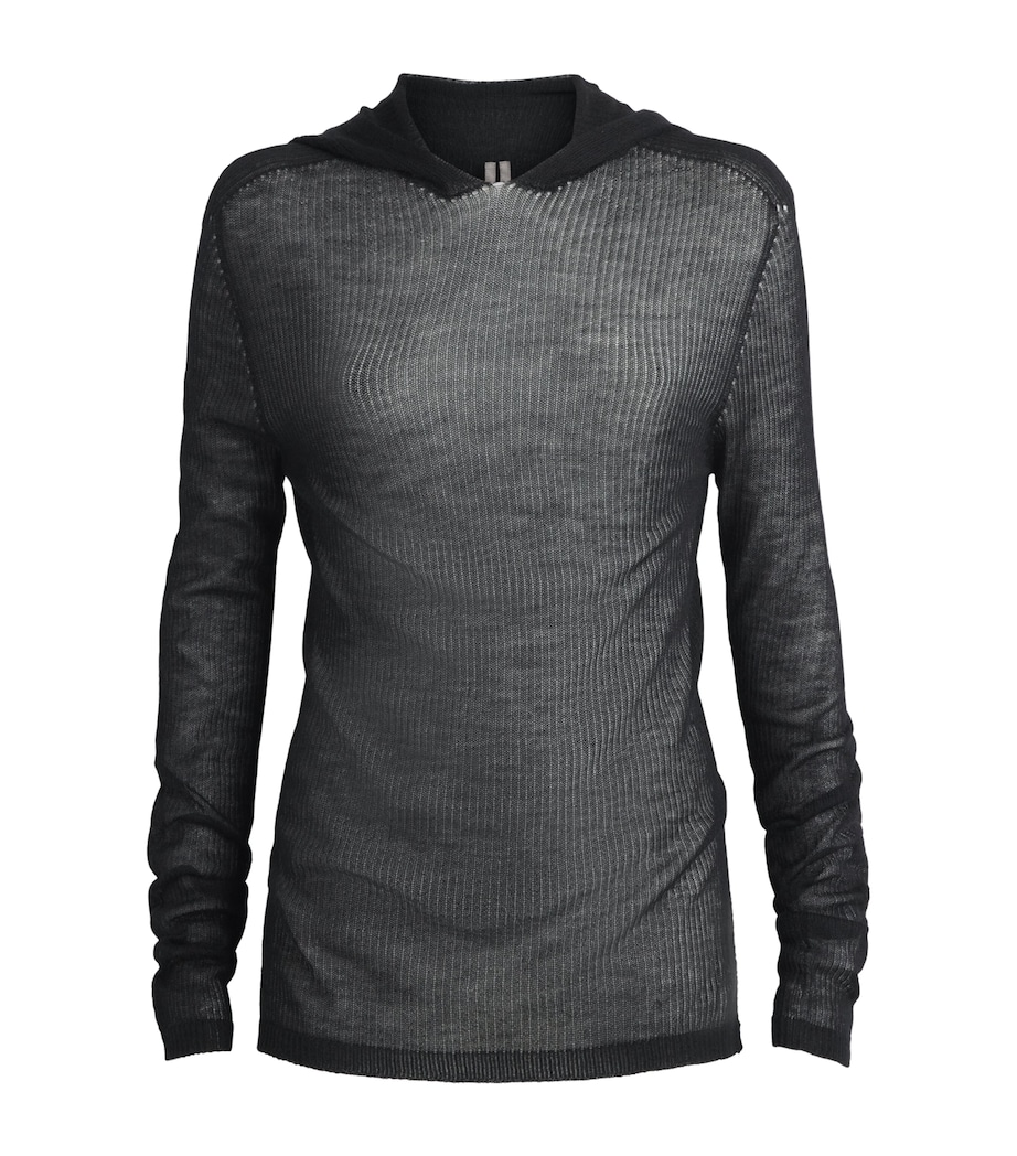 Rick Owens Womens Cashmere Tower Hoodie Black Image 1