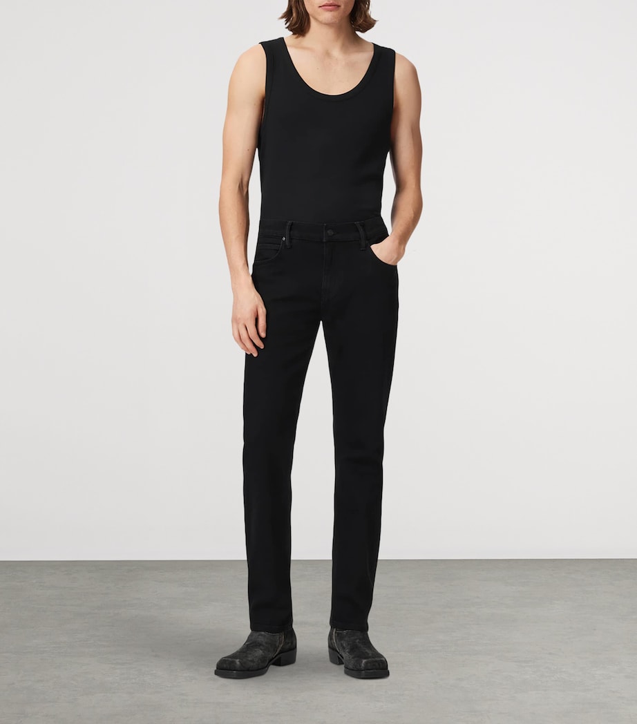 AllSaints Mens Sid Comfort Jeans Jet Black Image 2
