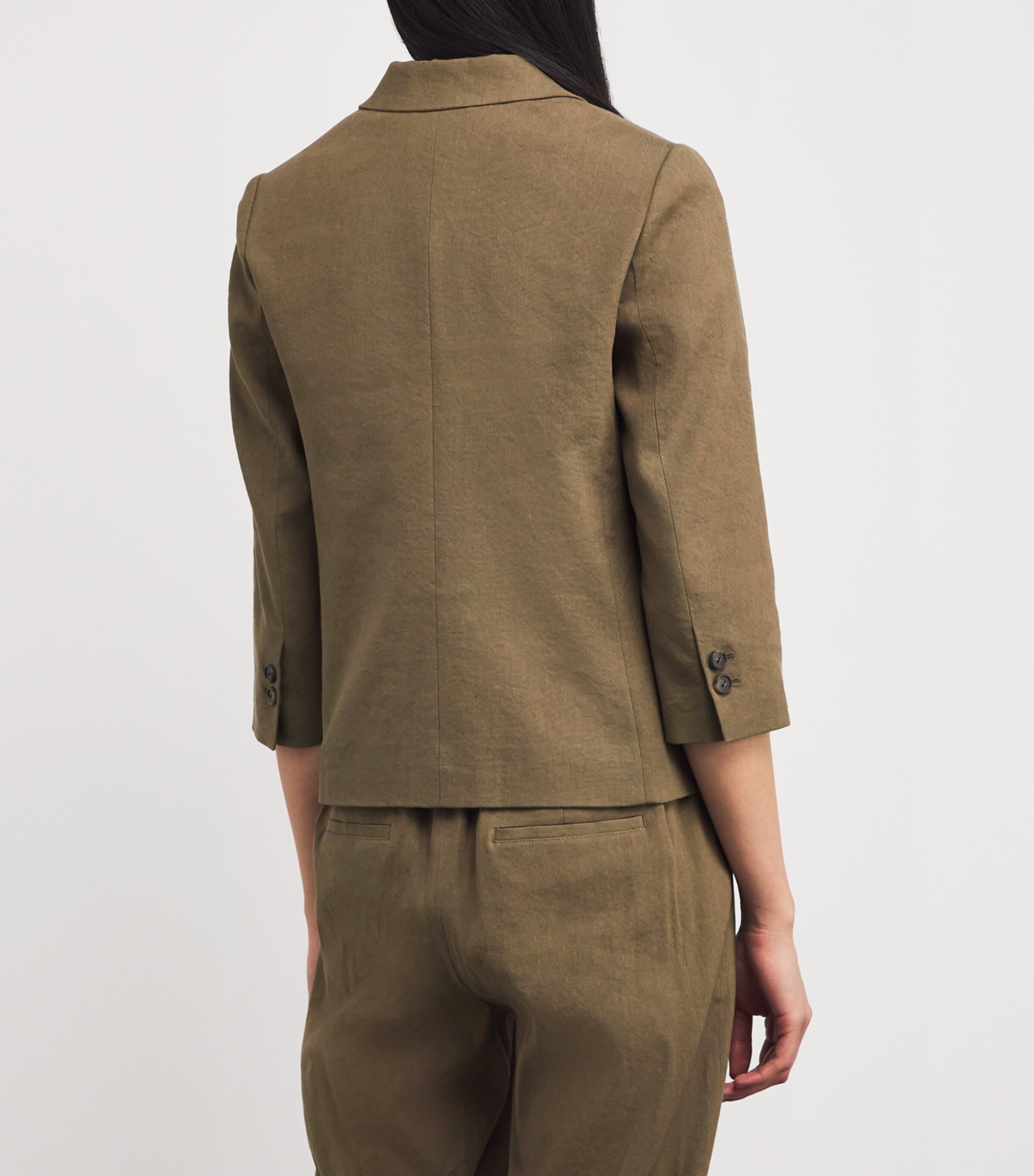 Linen-Blend Shrunken Blazer 309MSS Image 4