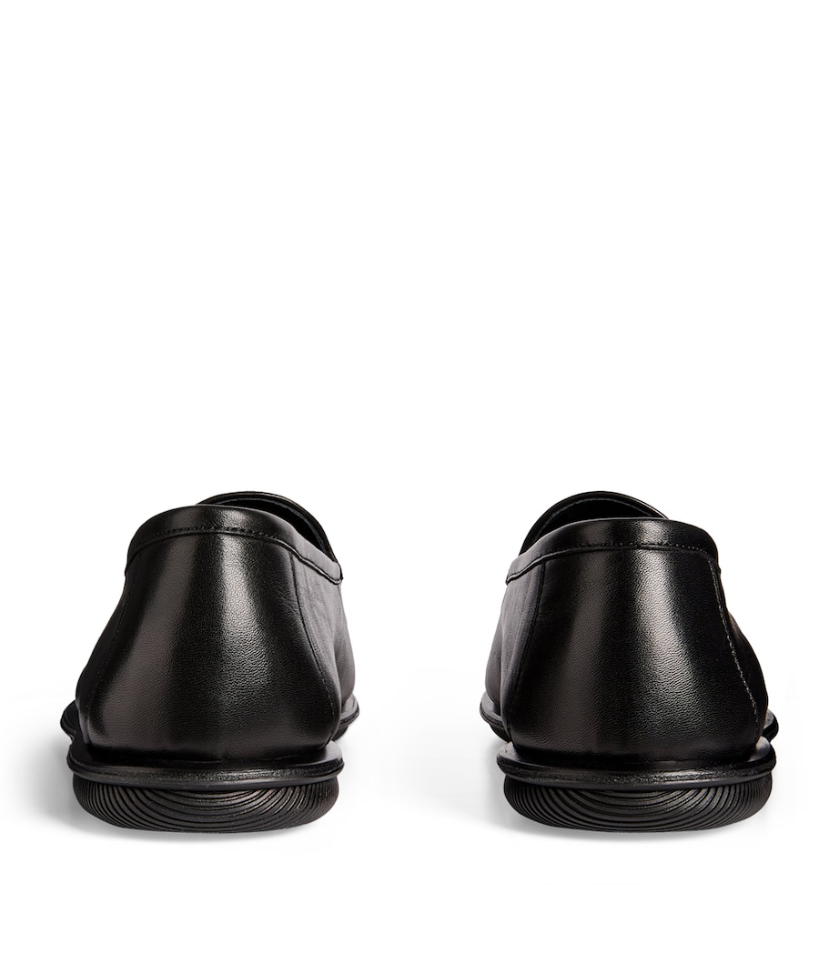 Leather Monogram-Embroidered Loafers 00002 Image 3