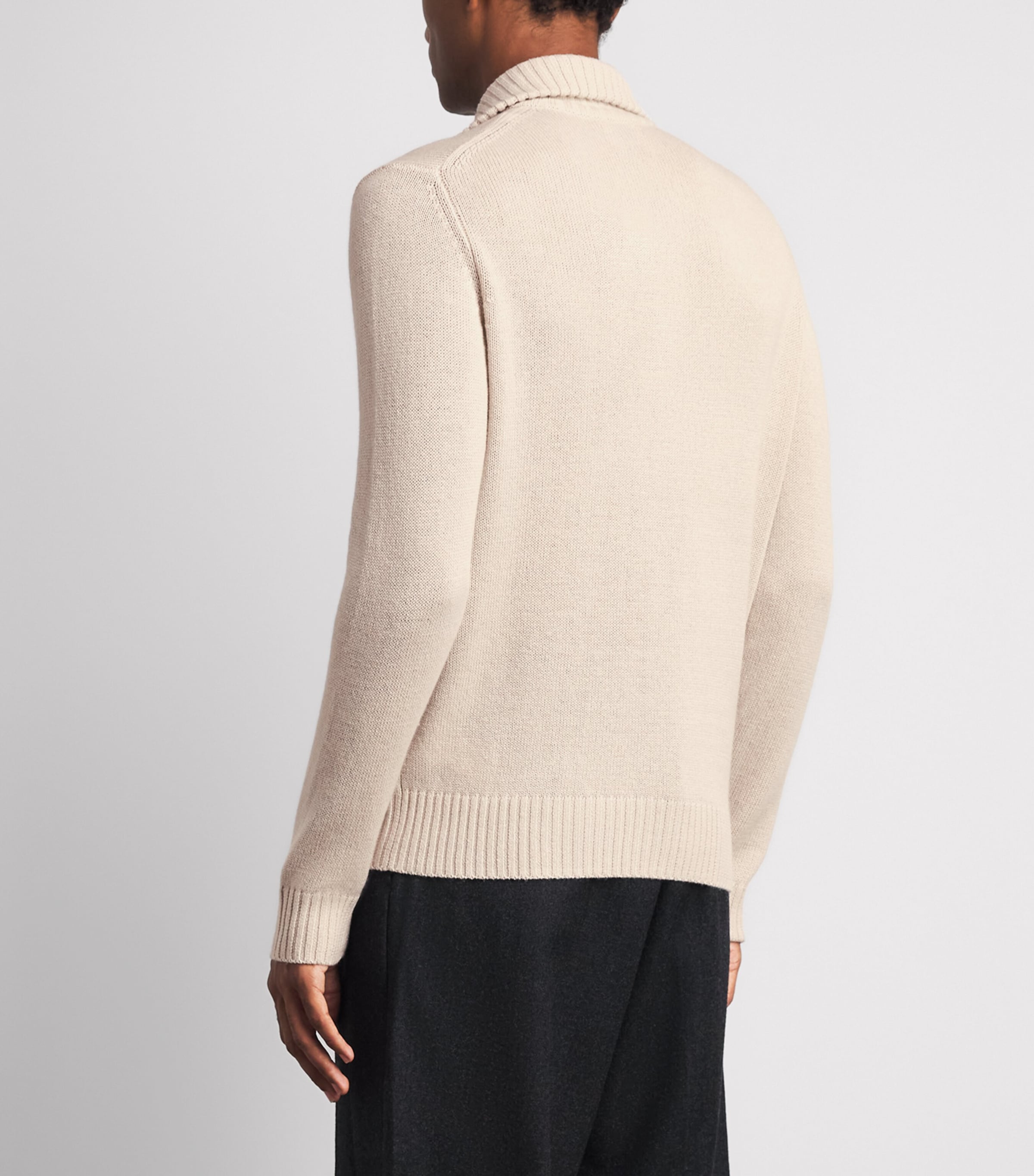 Allude Mens Wool-Cashmere Collared Cardigan Image 5