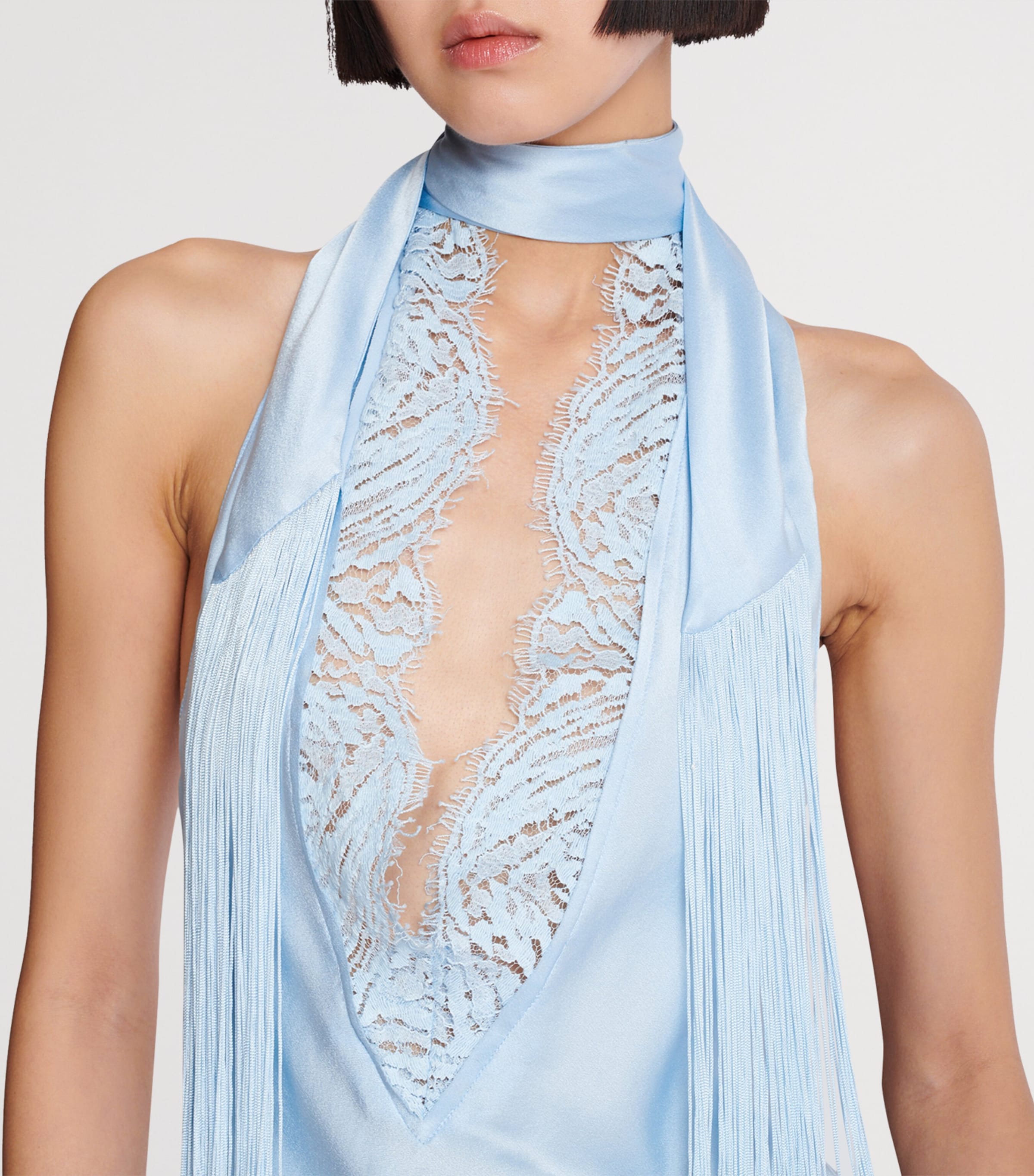 Silk Backless Top 6DR BLEU Image 2