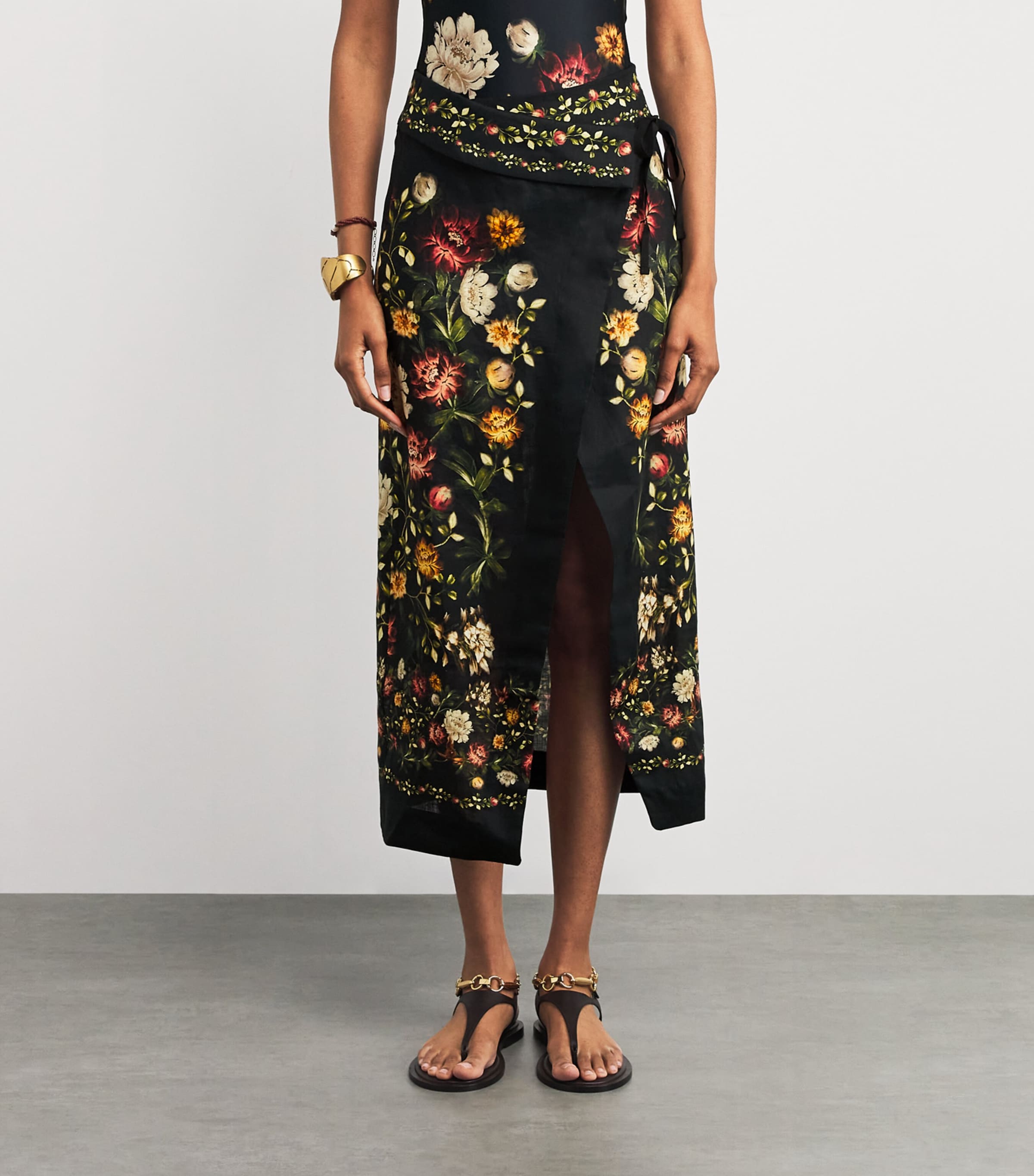 Linen Floral Midi Pareo MULTICOLOR Image 3