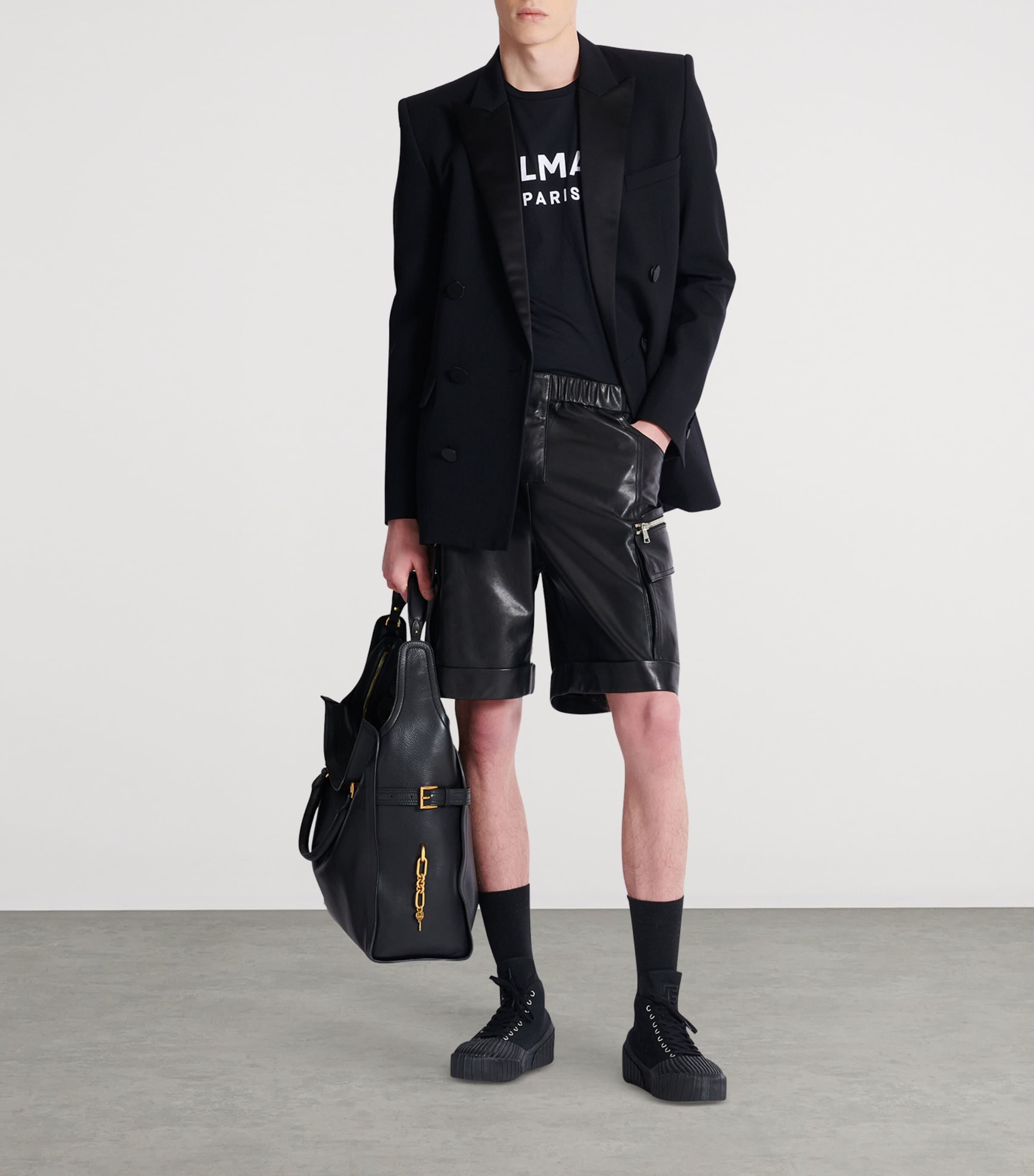Lambskin Cargo Shorts 0PA NOIR Image 3