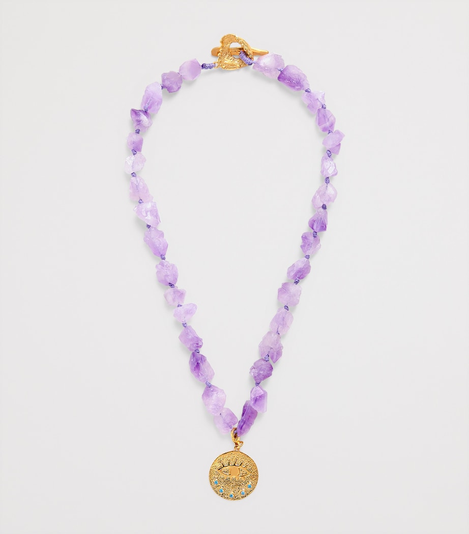 Hermina Athens Gold-Plated and Amethyst Kressida Necklace Amethyst Image 3