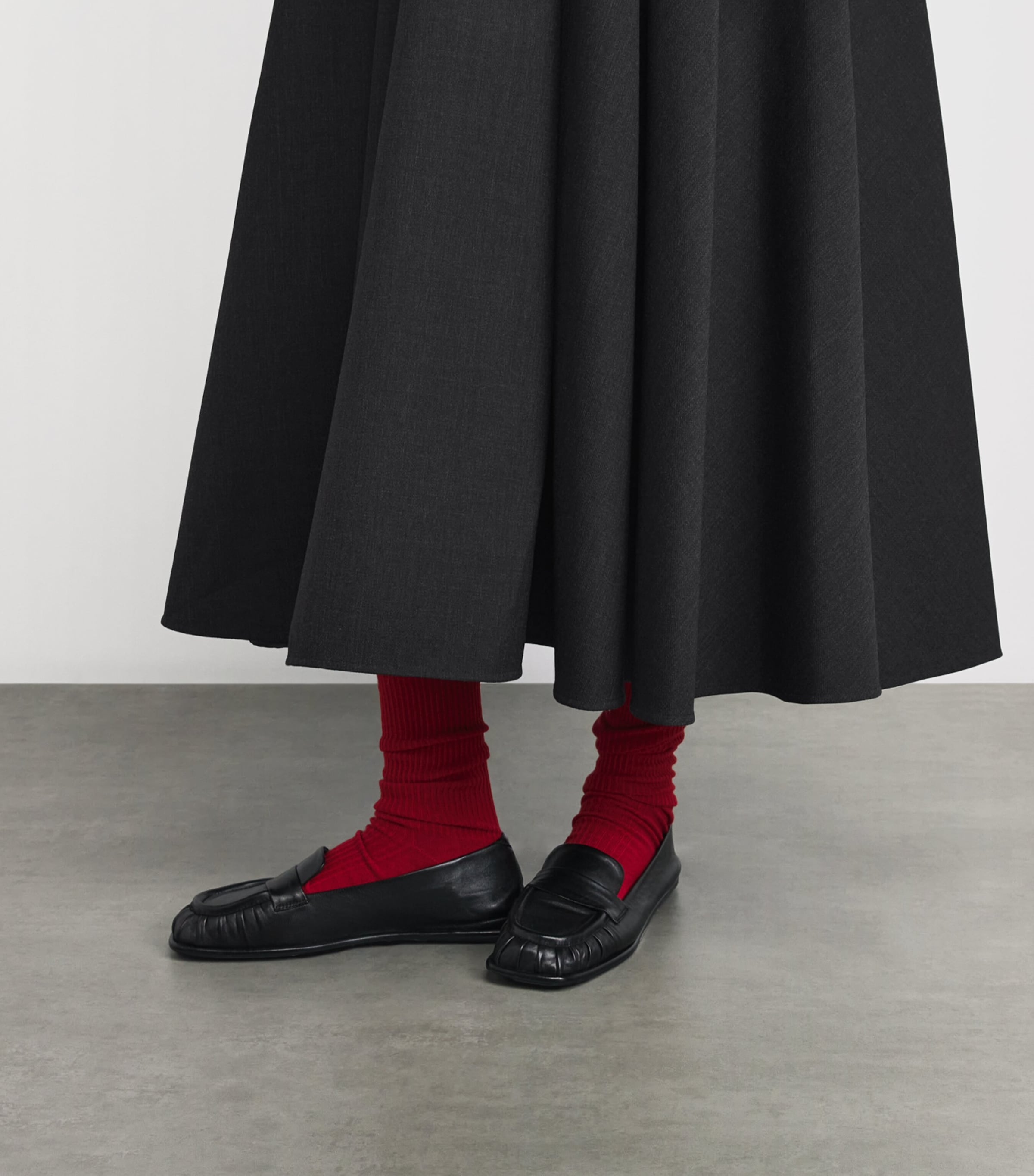 AMI Paris Grey Wool Gabardine Midi Dress | Harrods AU